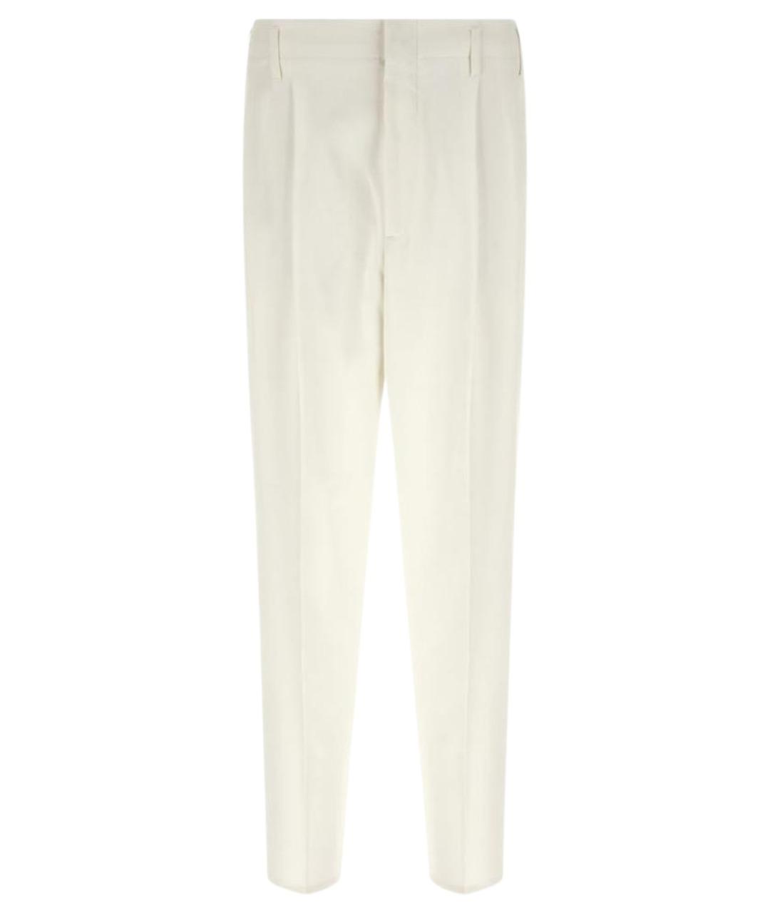 BRUNELLO CUCINELLI Белые хлопковые повседневные брюки, фото 1
