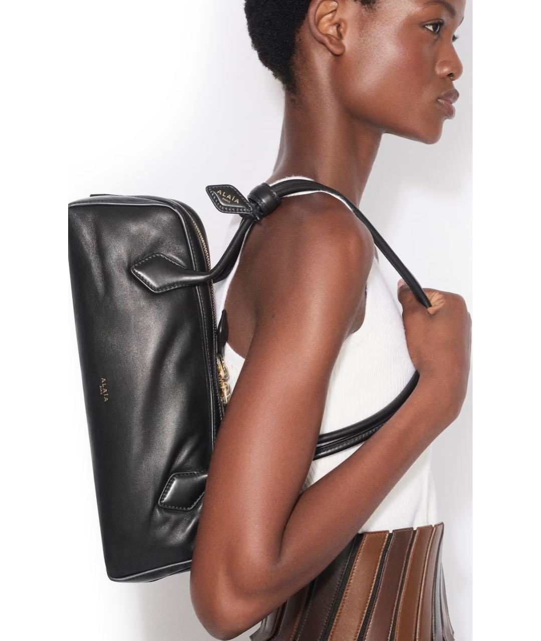 ALAIA Черная кожаная сумка через плечо, фото 4