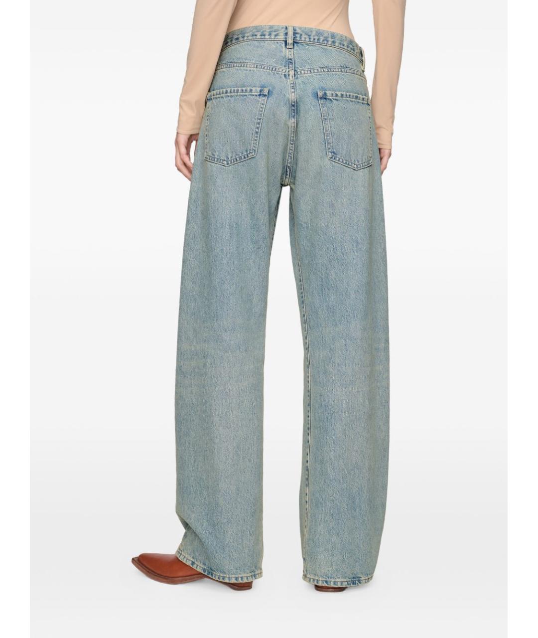 MAISON MARGIELA Голубые хлопковые прямые джинсы, фото 6