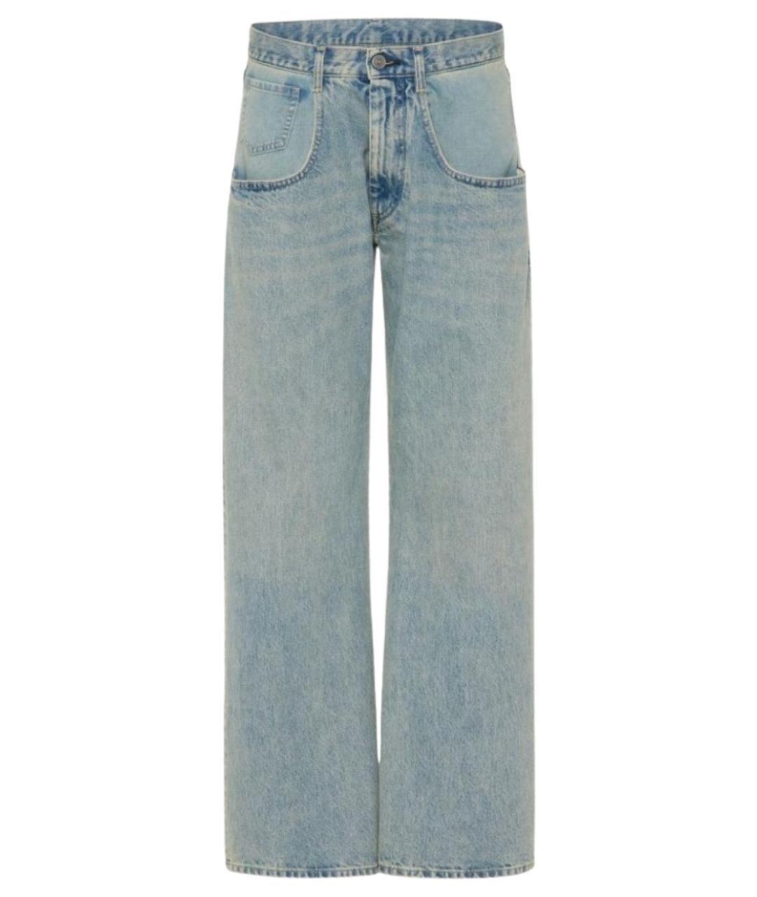 MAISON MARGIELA Голубые хлопковые прямые джинсы, фото 1