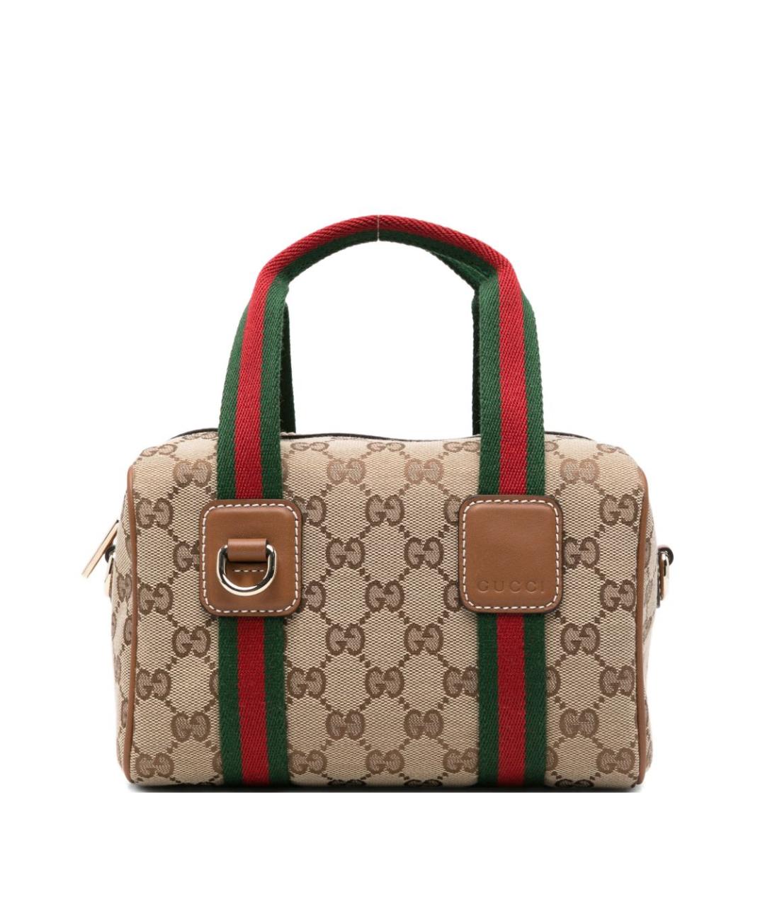 GUCCI Бежевая тканевая сумка с короткими ручками, фото 1