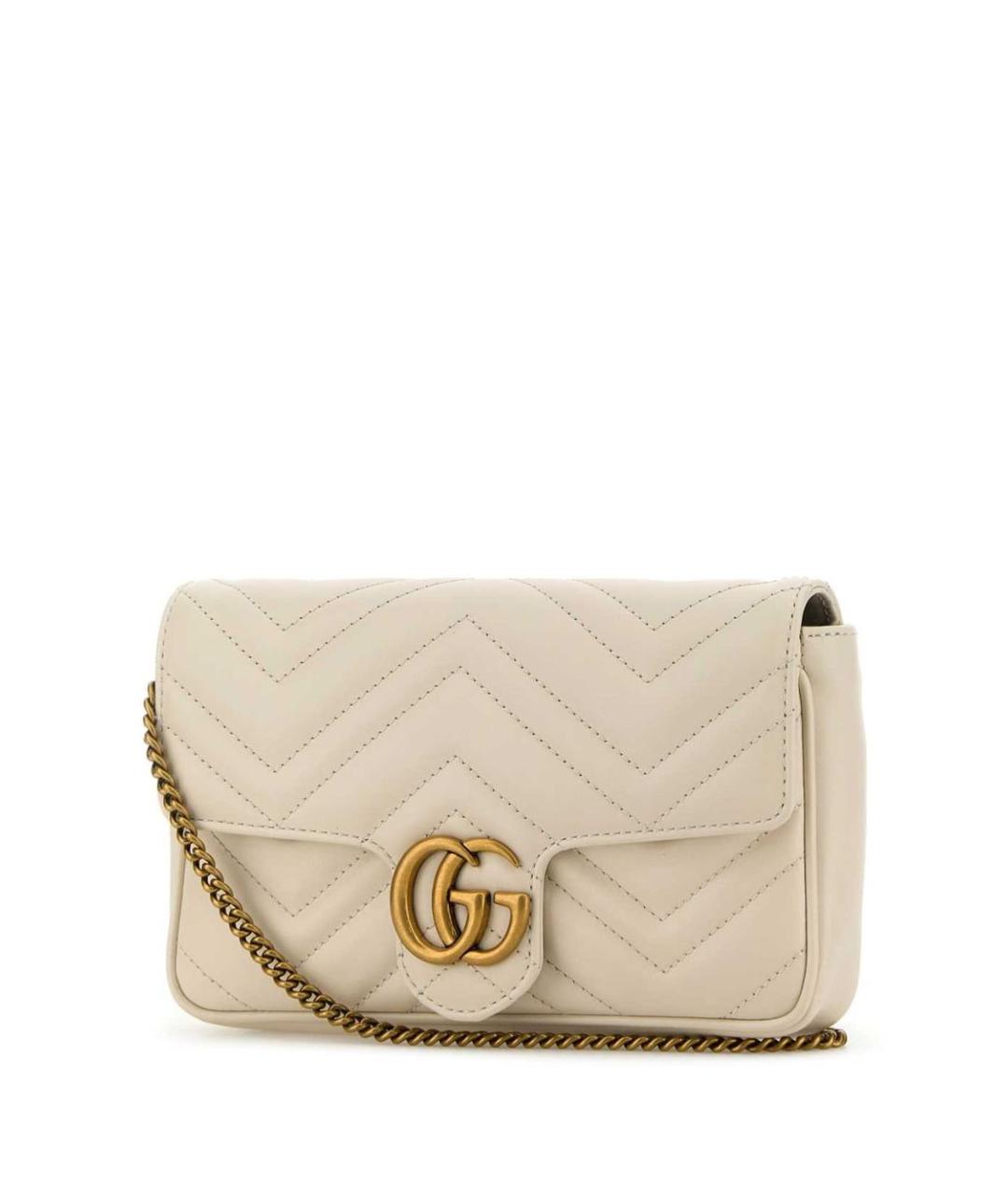 GUCCI Белая кожаная сумка через плечо, фото 3
