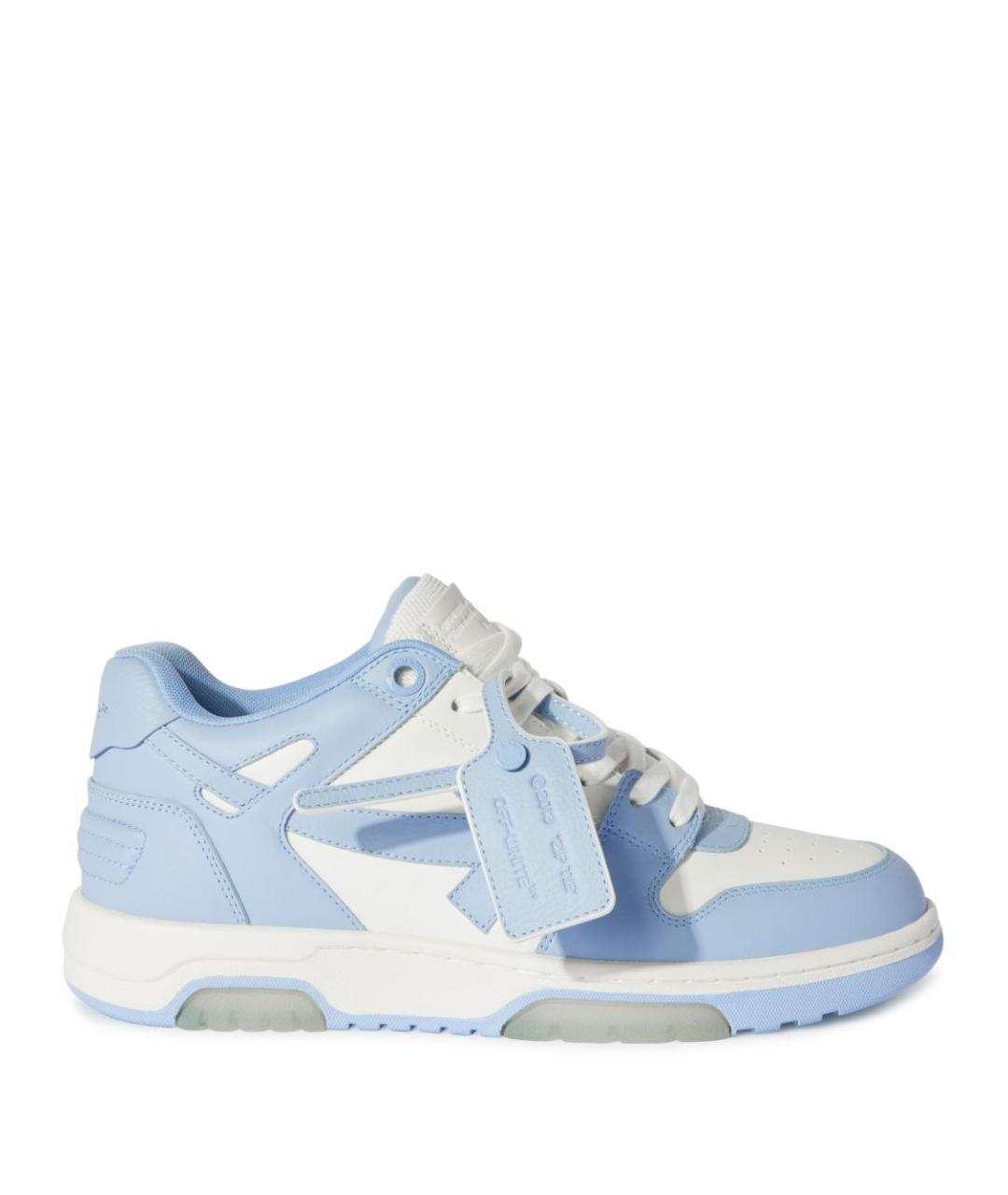 OFF-WHITE Голубые кожаные низкие кроссовки / кеды, фото 1