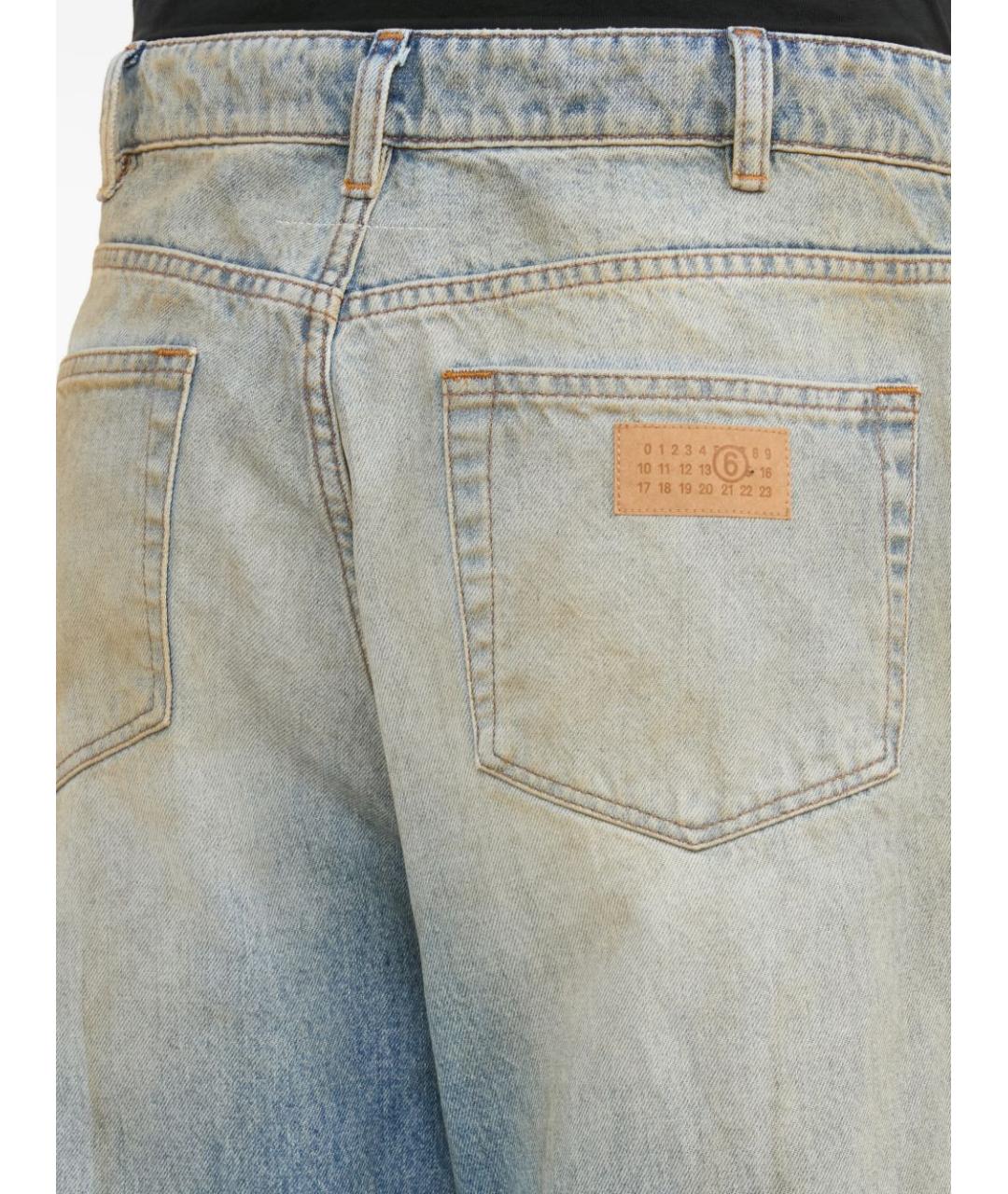 MM6 MAISON MARGIELA Голубые хлопковые прямые джинсы, фото 7