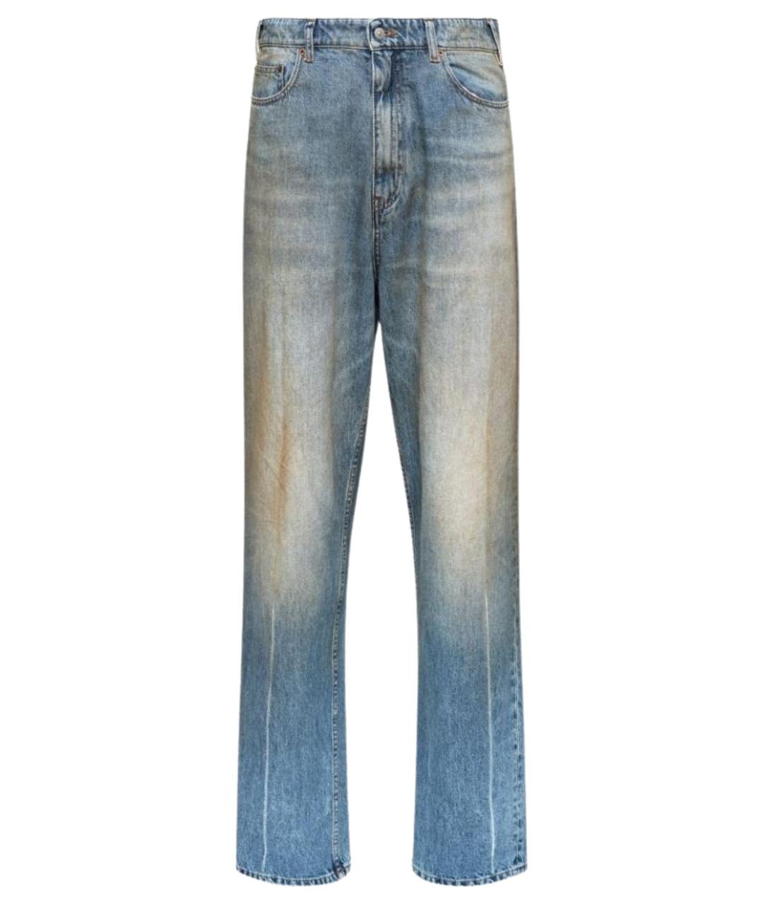 MM6 MAISON MARGIELA Голубые хлопковые прямые джинсы, фото 1