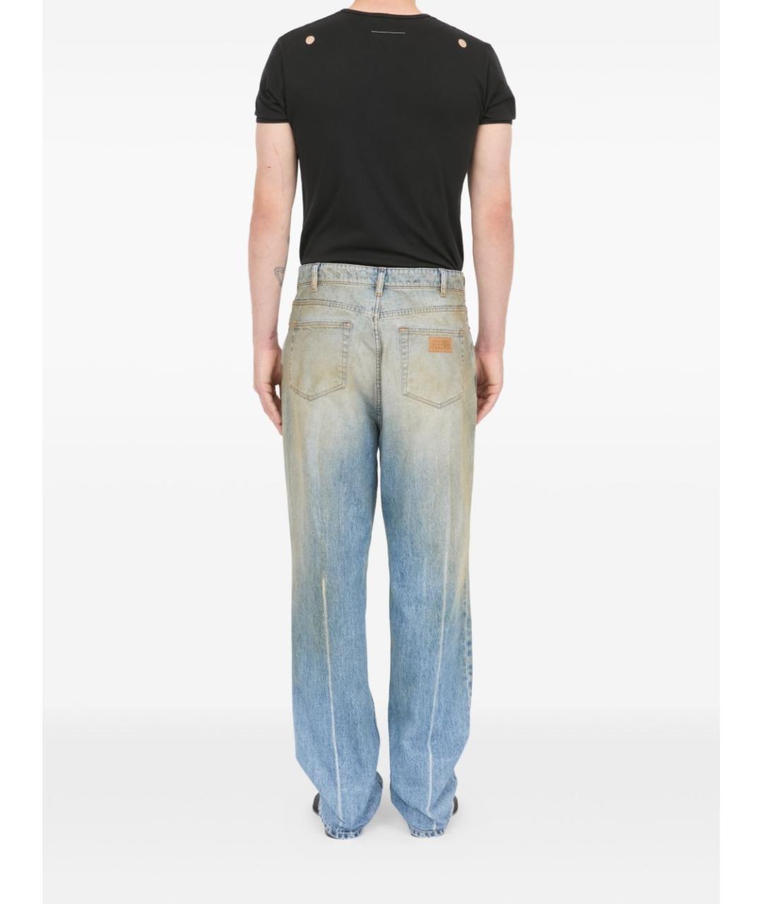 MM6 MAISON MARGIELA Голубые хлопковые прямые джинсы, фото 5