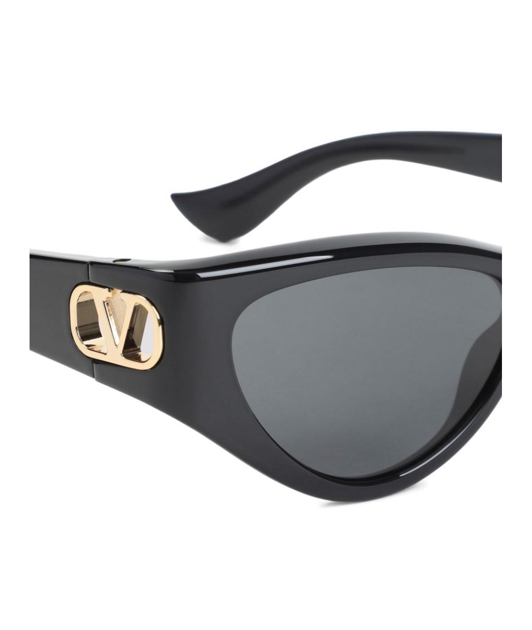 VALENTINO Черные пластиковые солнцезащитные очки, фото 3