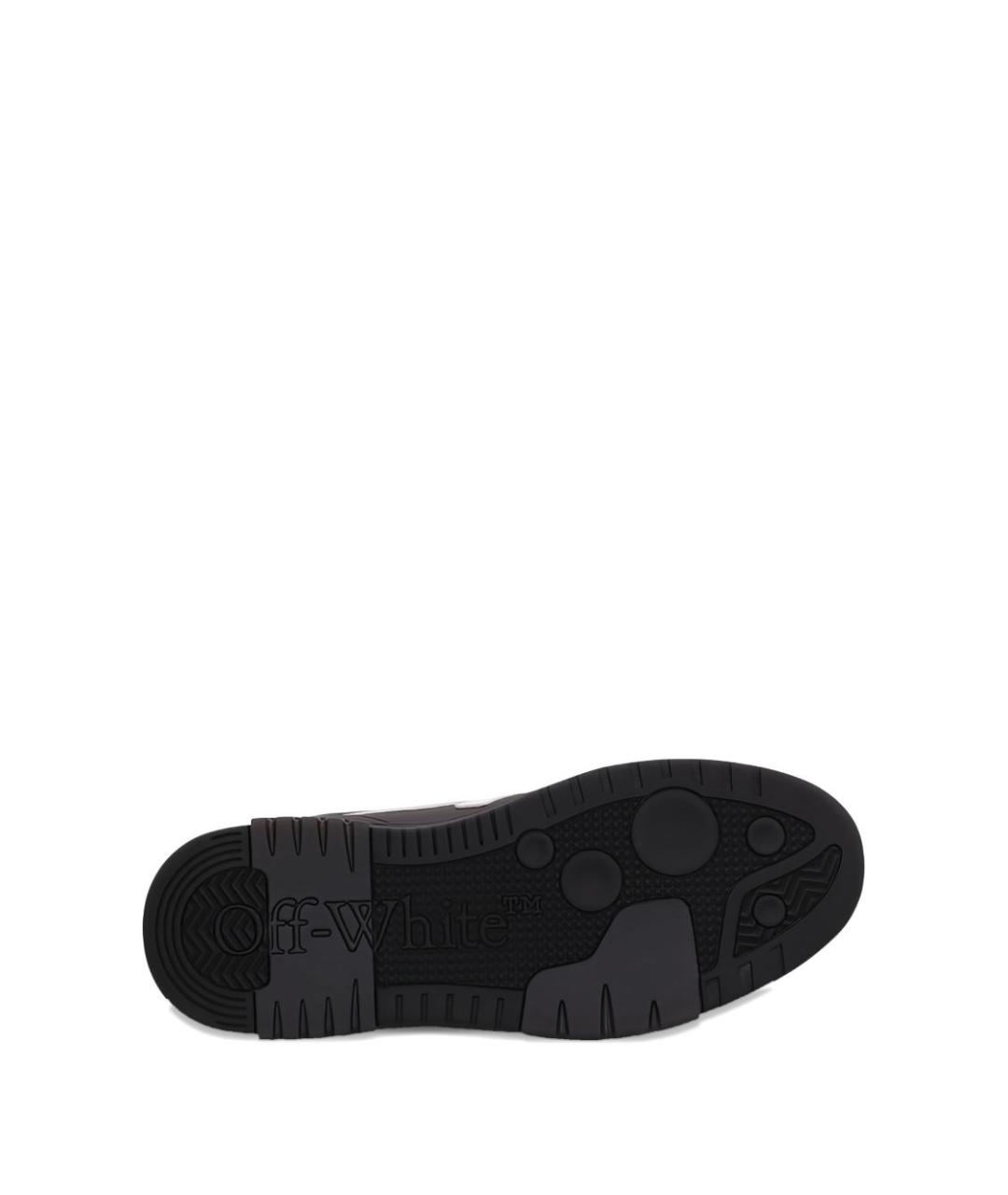 OFF-WHITE Черные кожаные низкие кроссовки / кеды, фото 4