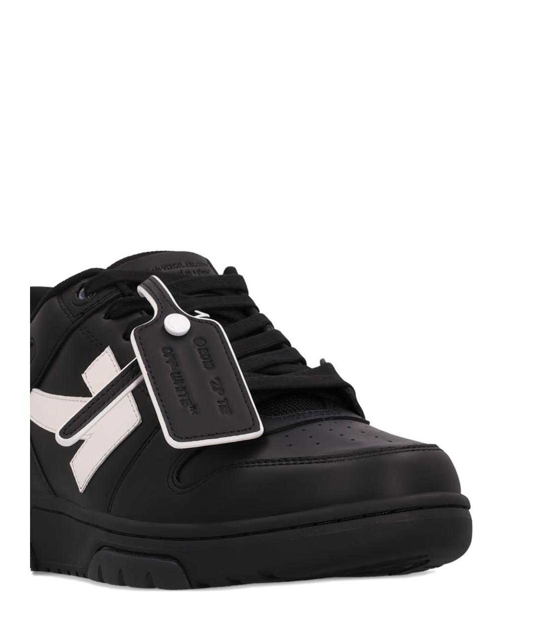 OFF-WHITE Черные кожаные низкие кроссовки / кеды, фото 6