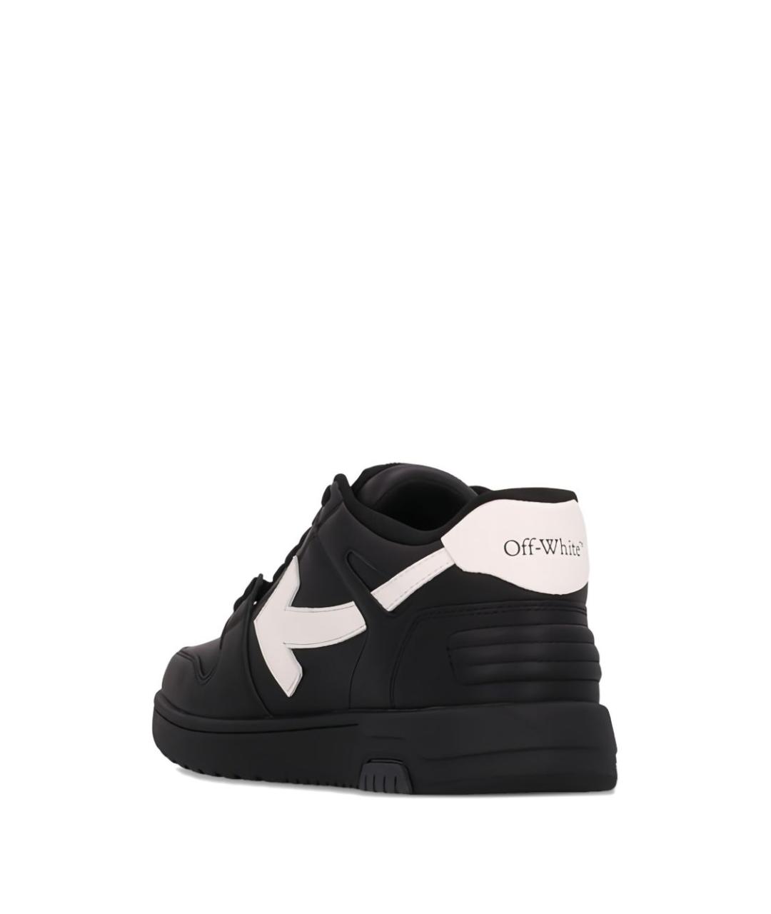 OFF-WHITE Черные кожаные низкие кроссовки / кеды, фото 3