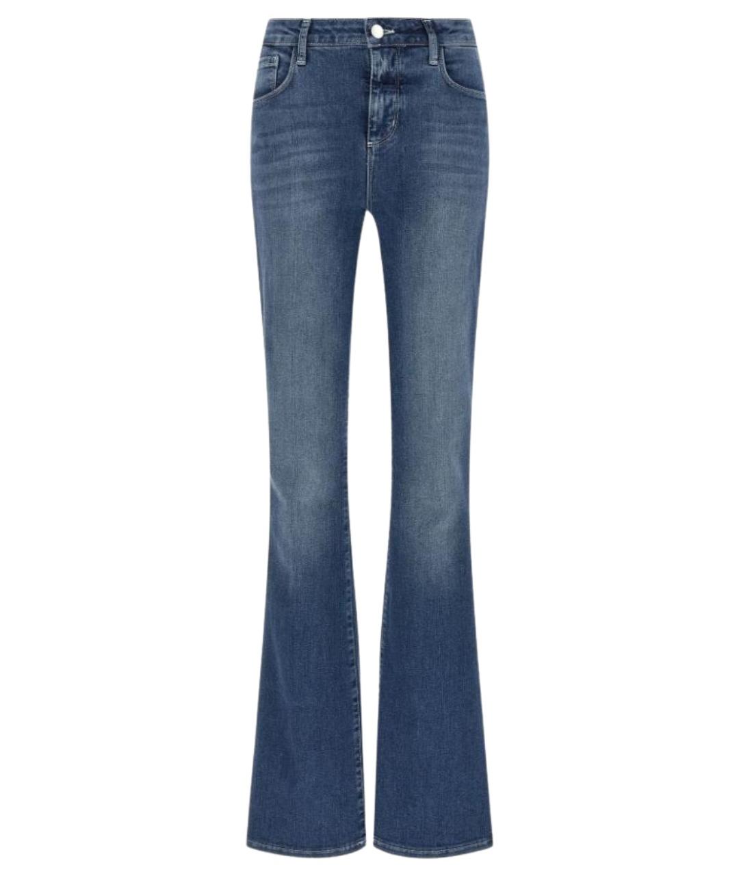 L'AGENCE Синие хлопко-полиэстеровые джинсы клеш, фото 1