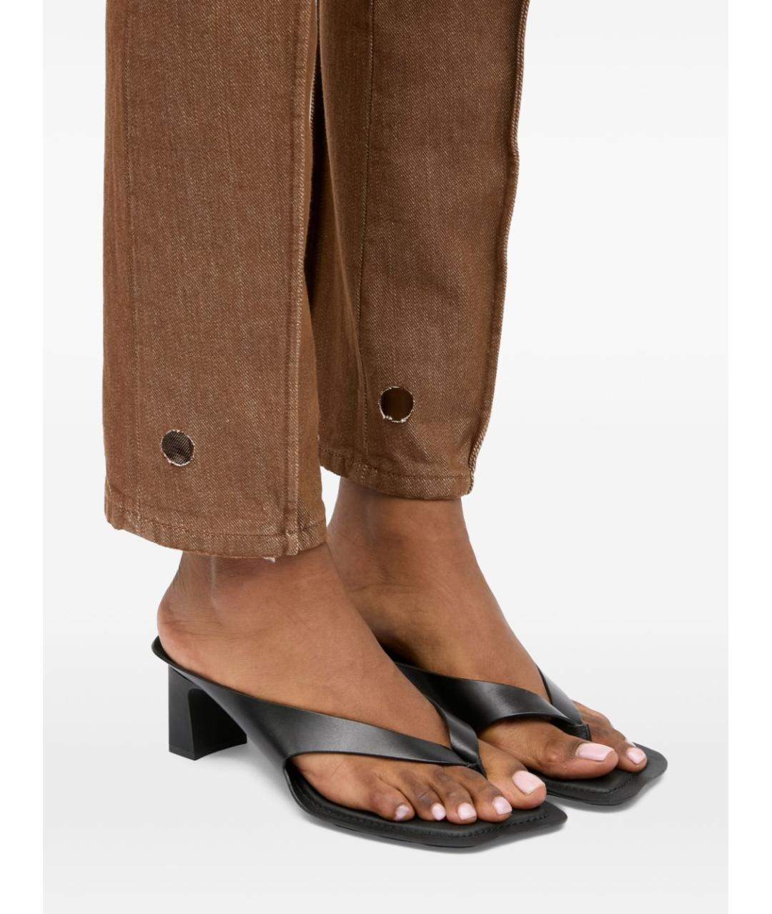 MM6 MAISON MARGIELA Черные кожаные мюли, фото 6