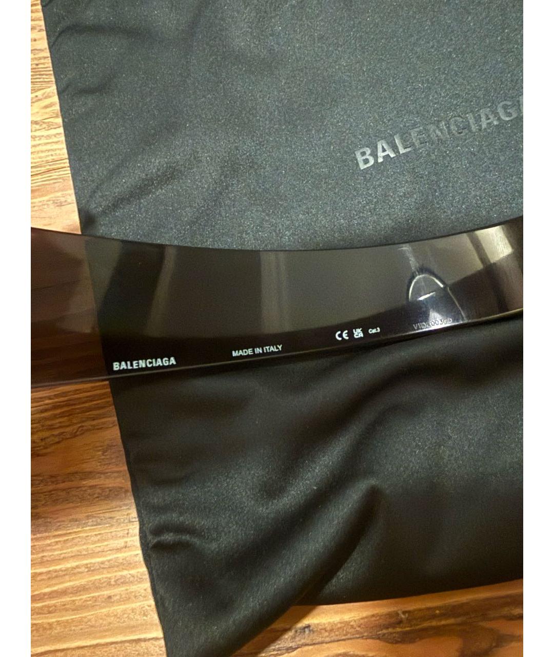 BALENCIAGA Черные пластиковые солнцезащитные очки, фото 4