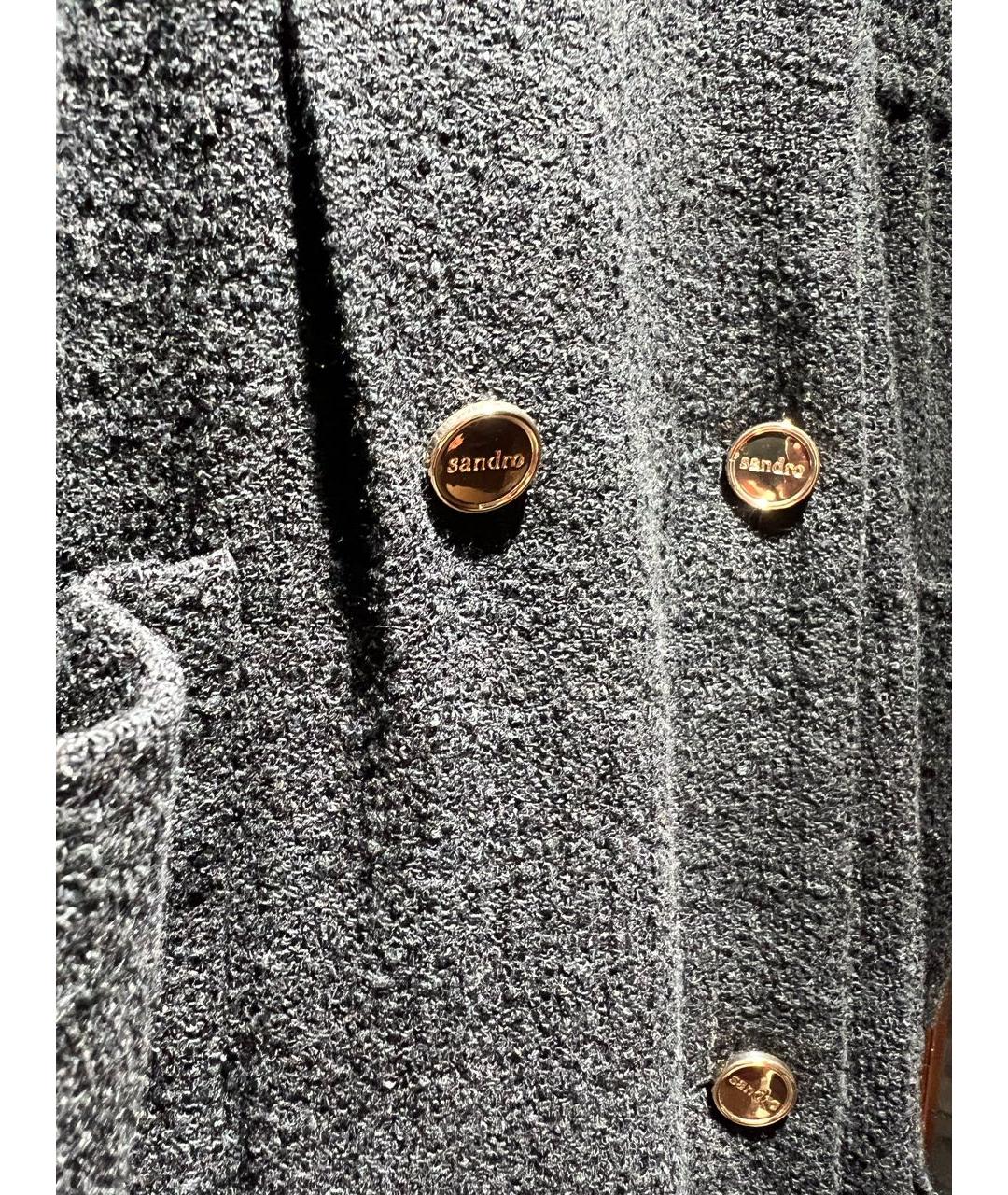 SANDRO Черное твидовое повседневное платье, фото 4