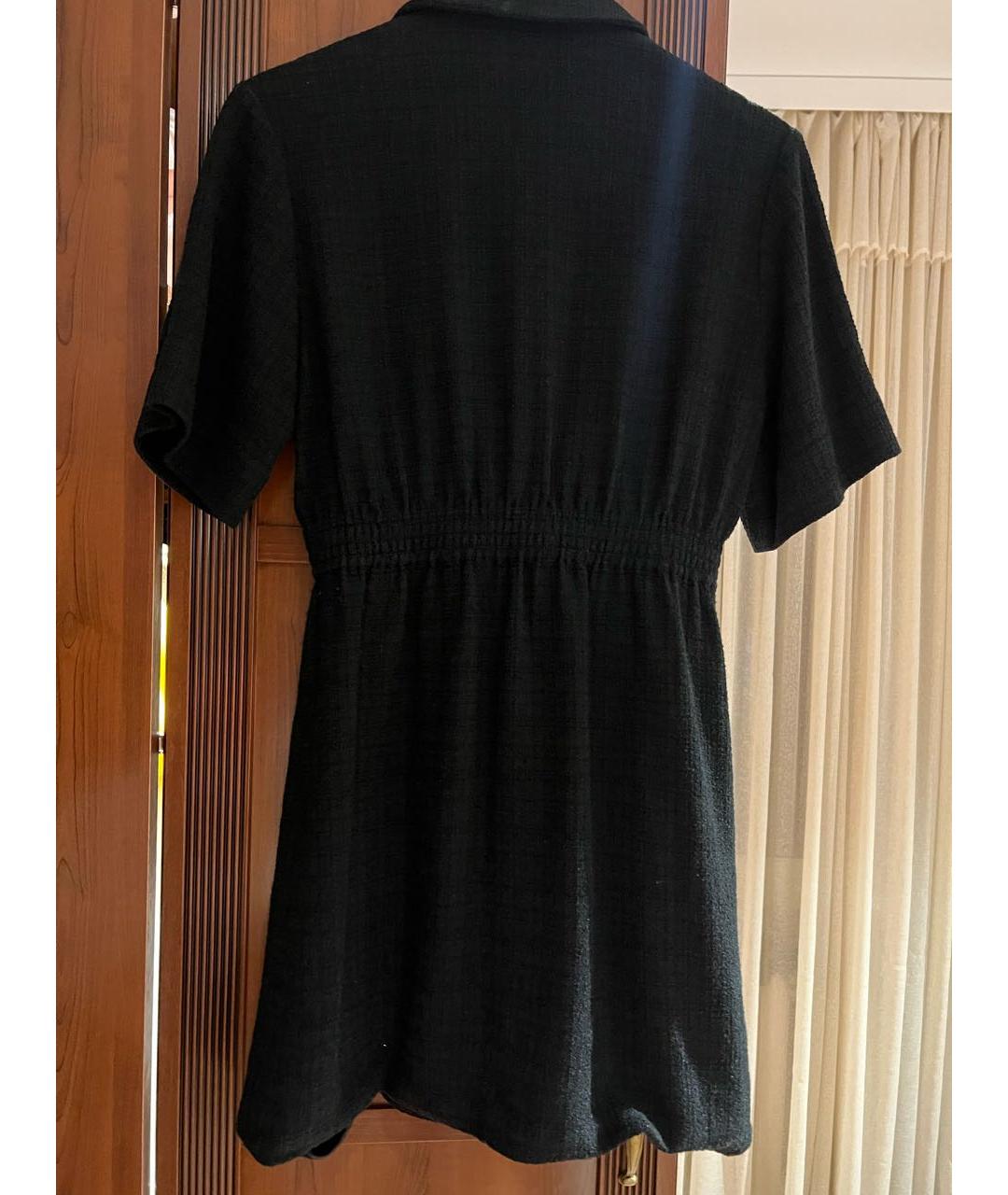 SANDRO Черное твидовое повседневное платье, фото 2