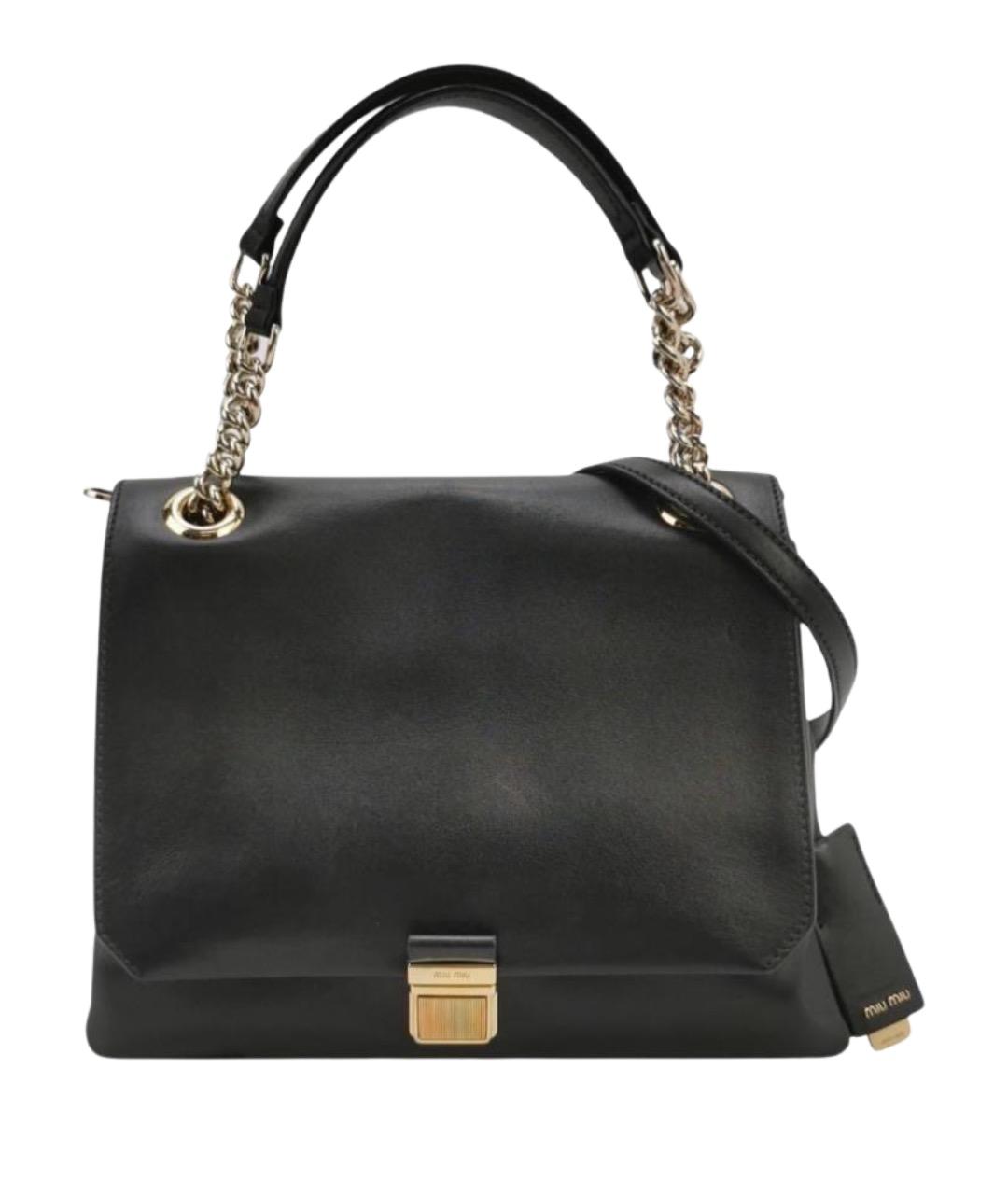 MIU MIU Черная кожаная сумка через плечо, фото 1