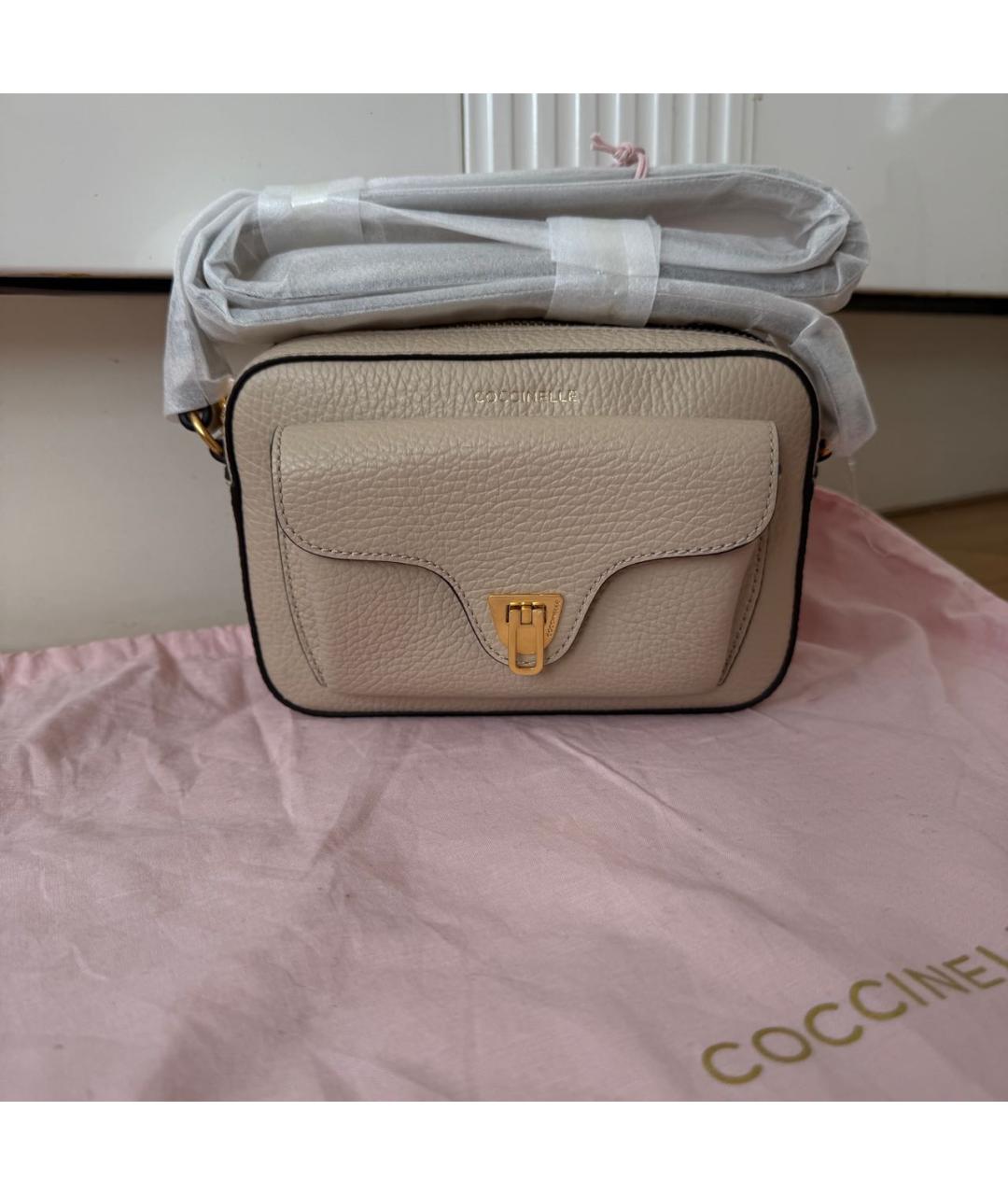 COCCINELLE Бежевая кожаная сумка через плечо, фото 6