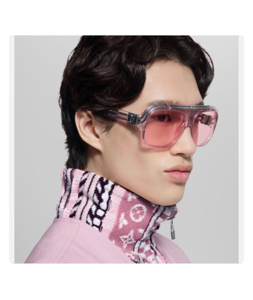 LOUIS VUITTON Розовые пластиковые солнцезащитные очки, фото 2