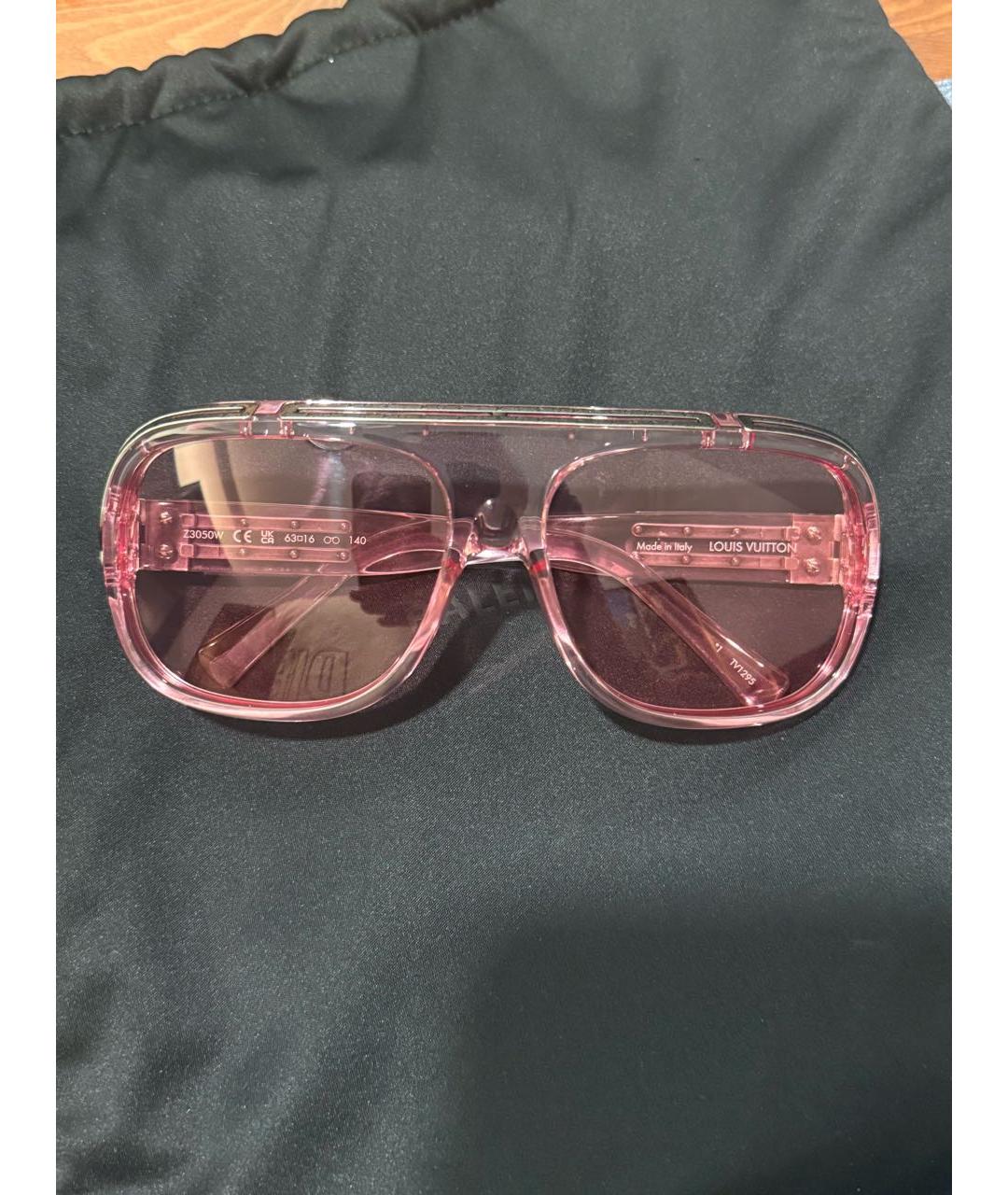 LOUIS VUITTON Розовые пластиковые солнцезащитные очки, фото 3