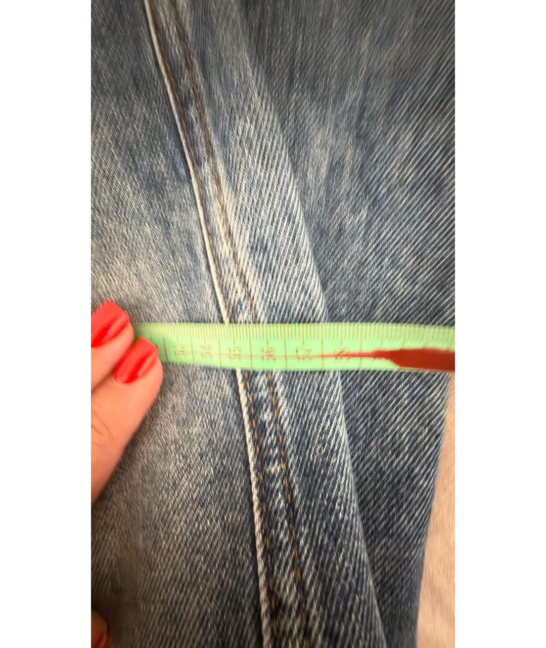 SPORTMAX Голубые хлопковые прямые джинсы, фото 8