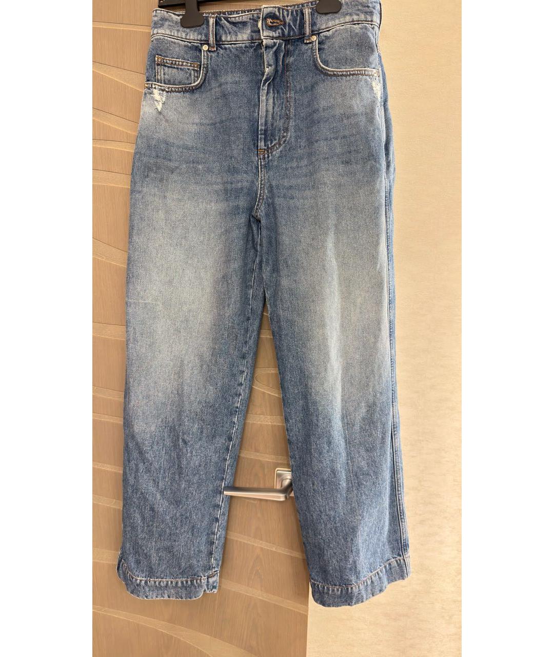 SPORTMAX Голубые хлопковые прямые джинсы, фото 9