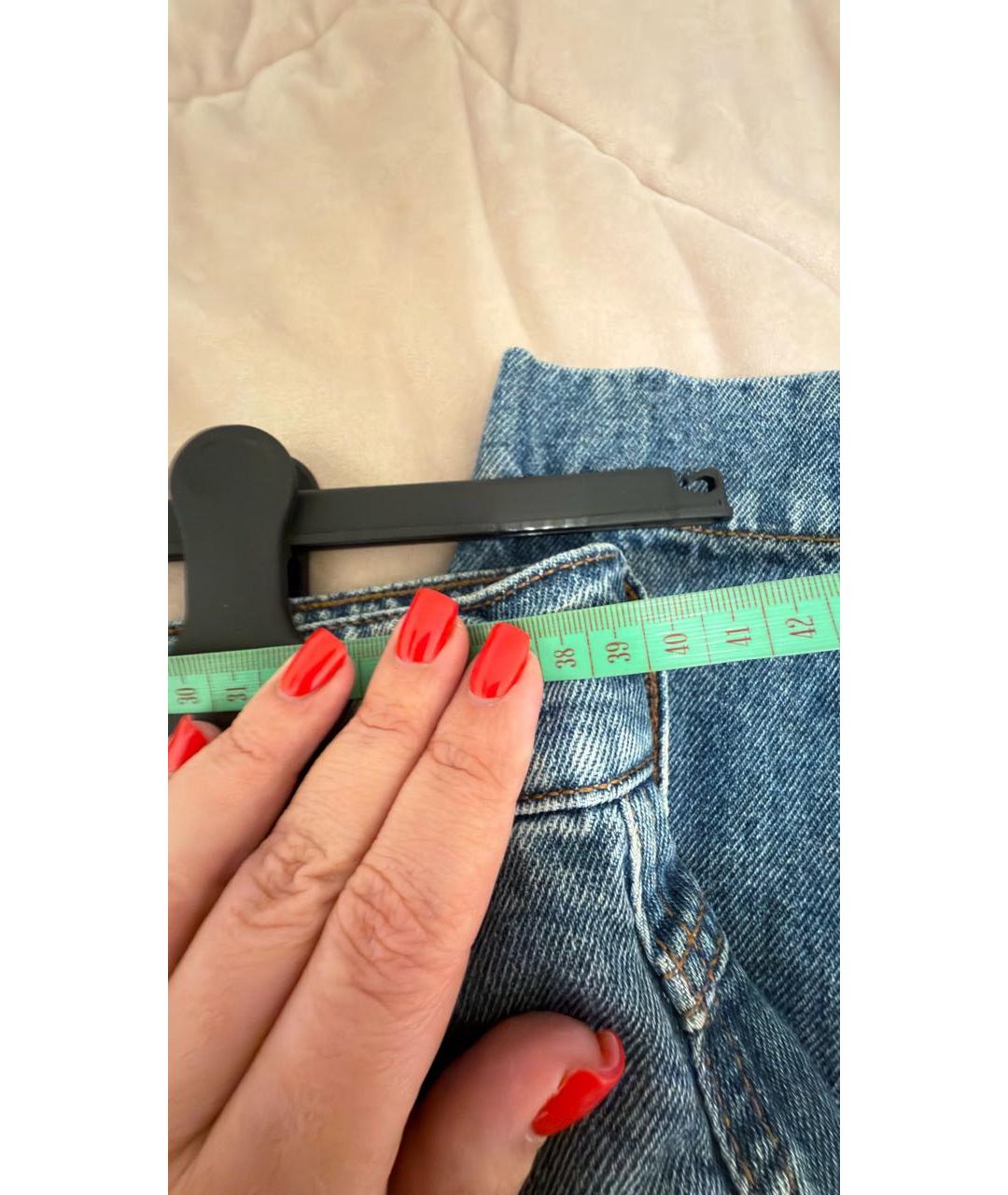 SPORTMAX Голубые хлопковые прямые джинсы, фото 7