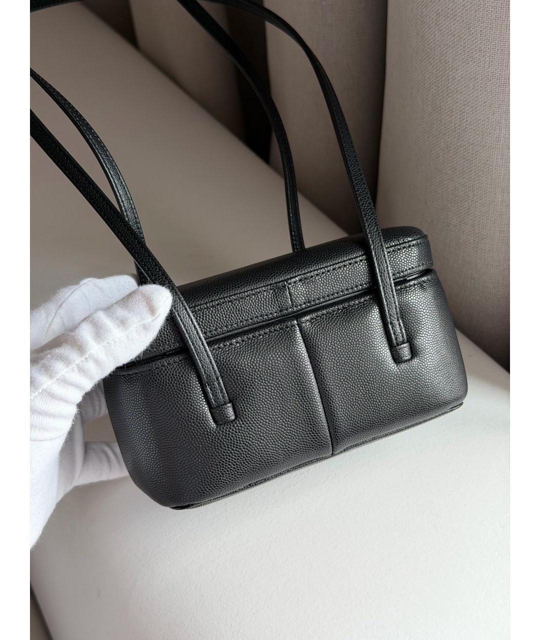 CHANEL Черная кожаная сумка через плечо, фото 5