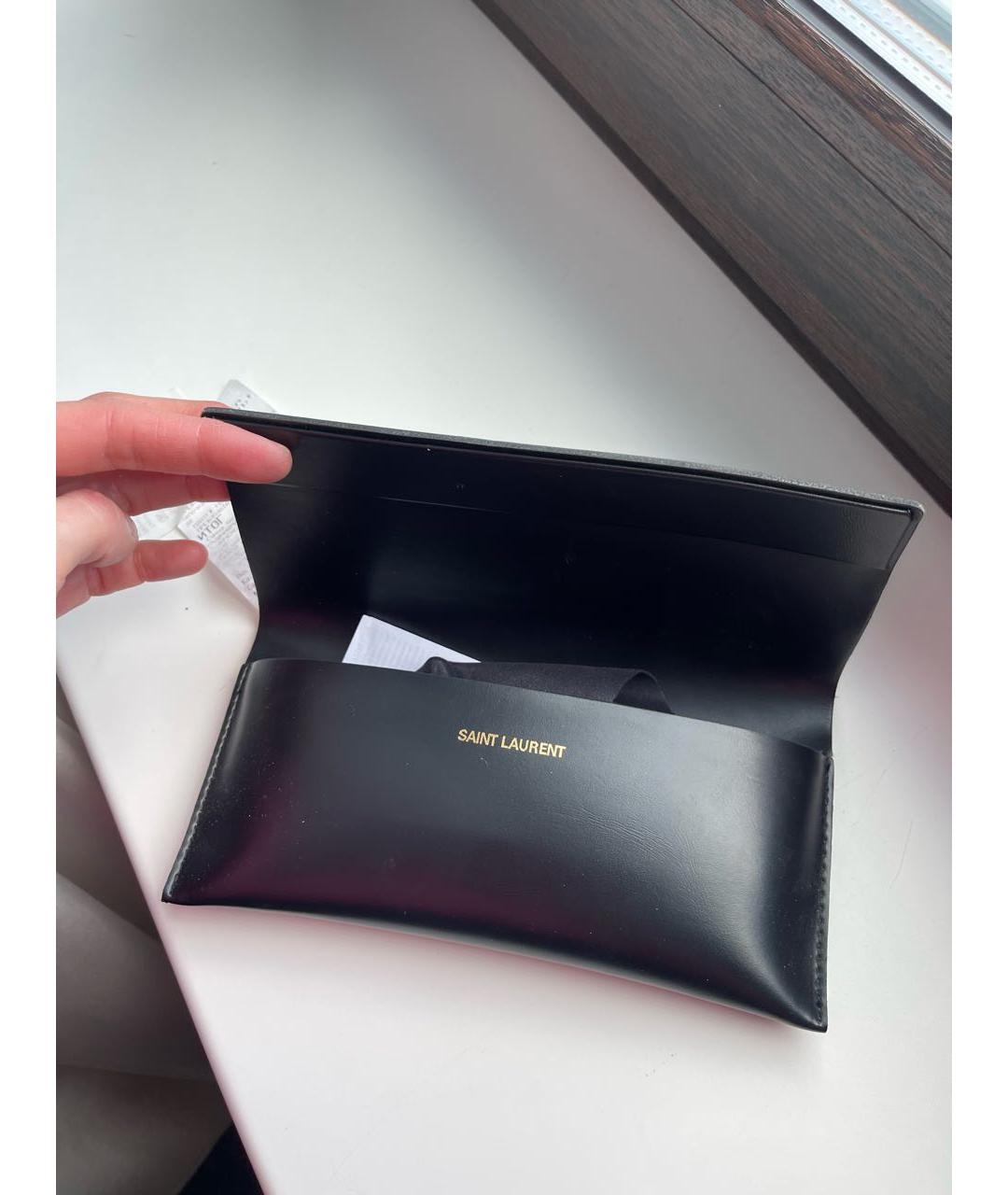 SAINT LAURENT Черные металлические солнцезащитные очки, фото 8