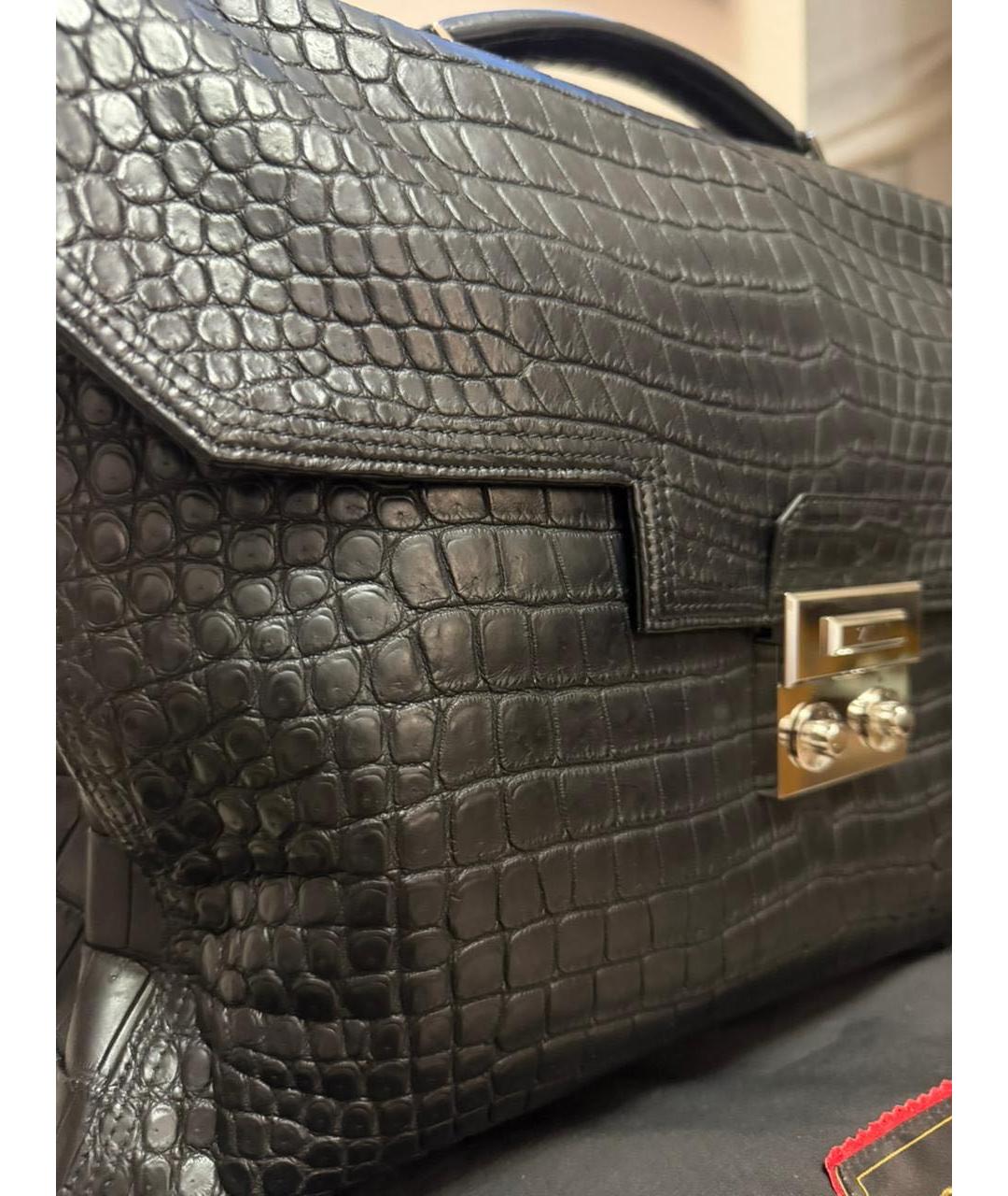 ZILLI Черный портфель из экзотической кожи, фото 2
