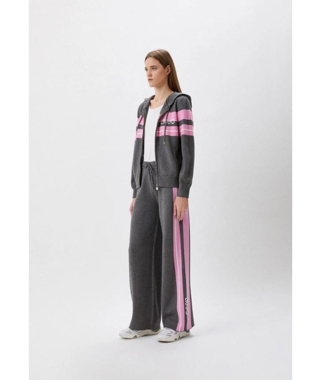 LIU JO Антрацитовые вискозные спортивные брюки и шорты, фото 7