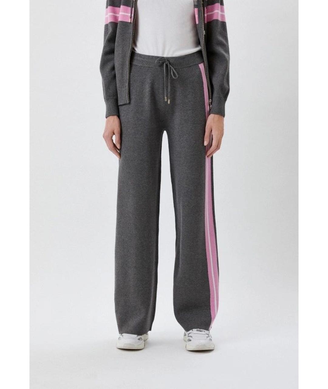 LIU JO Антрацитовые вискозные спортивные брюки и шорты, фото 4