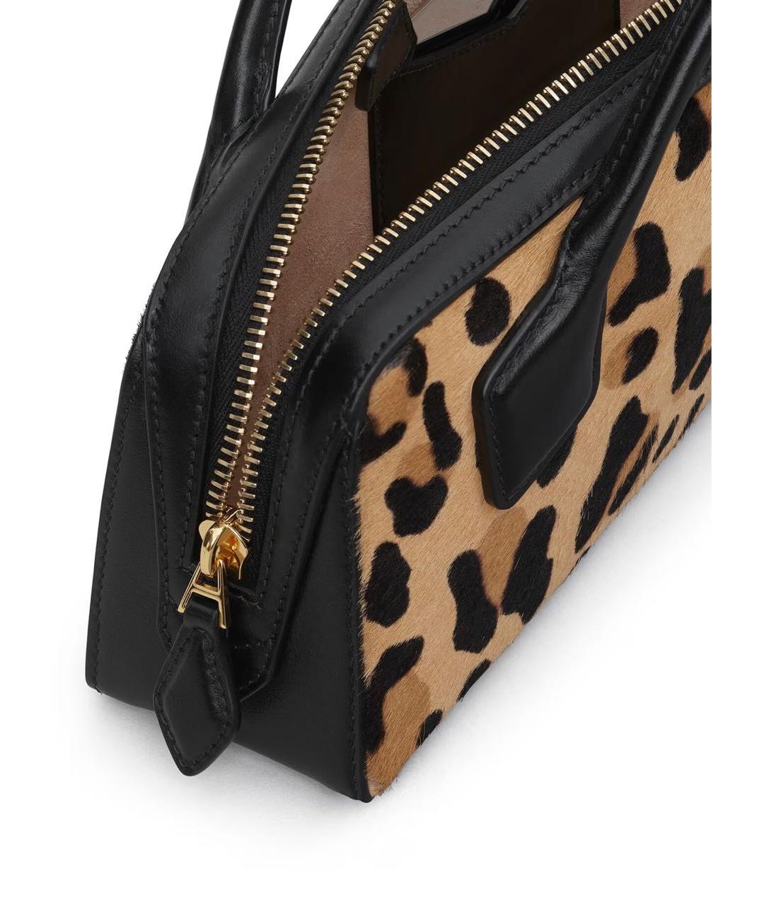 ALAIA Коричневая кожаная сумка с короткими ручками, фото 3