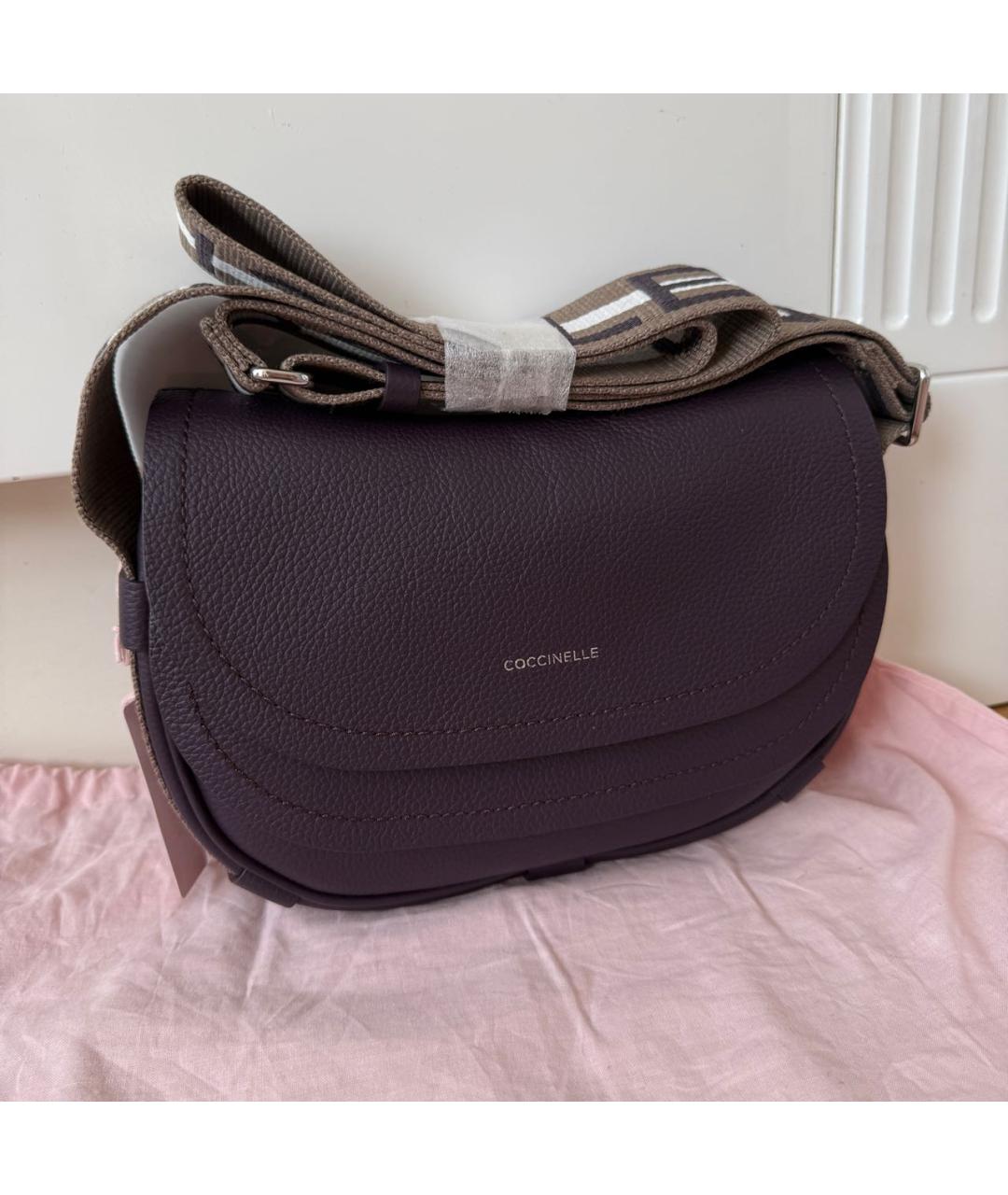 COCCINELLE Фиолетовая кожаная сумка через плечо, фото 2