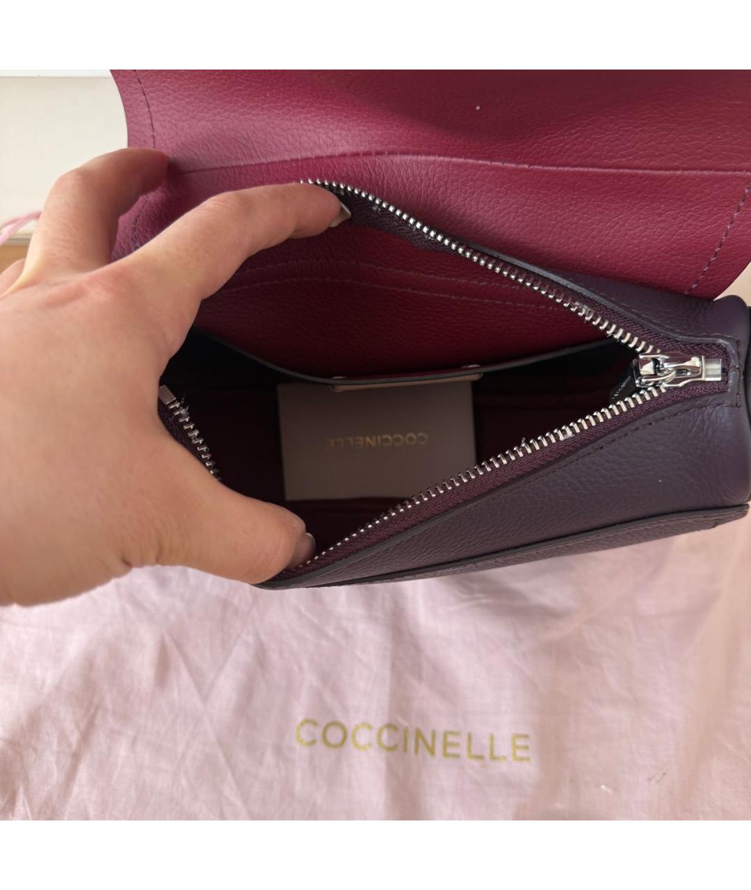COCCINELLE Фиолетовая кожаная сумка через плечо, фото 4