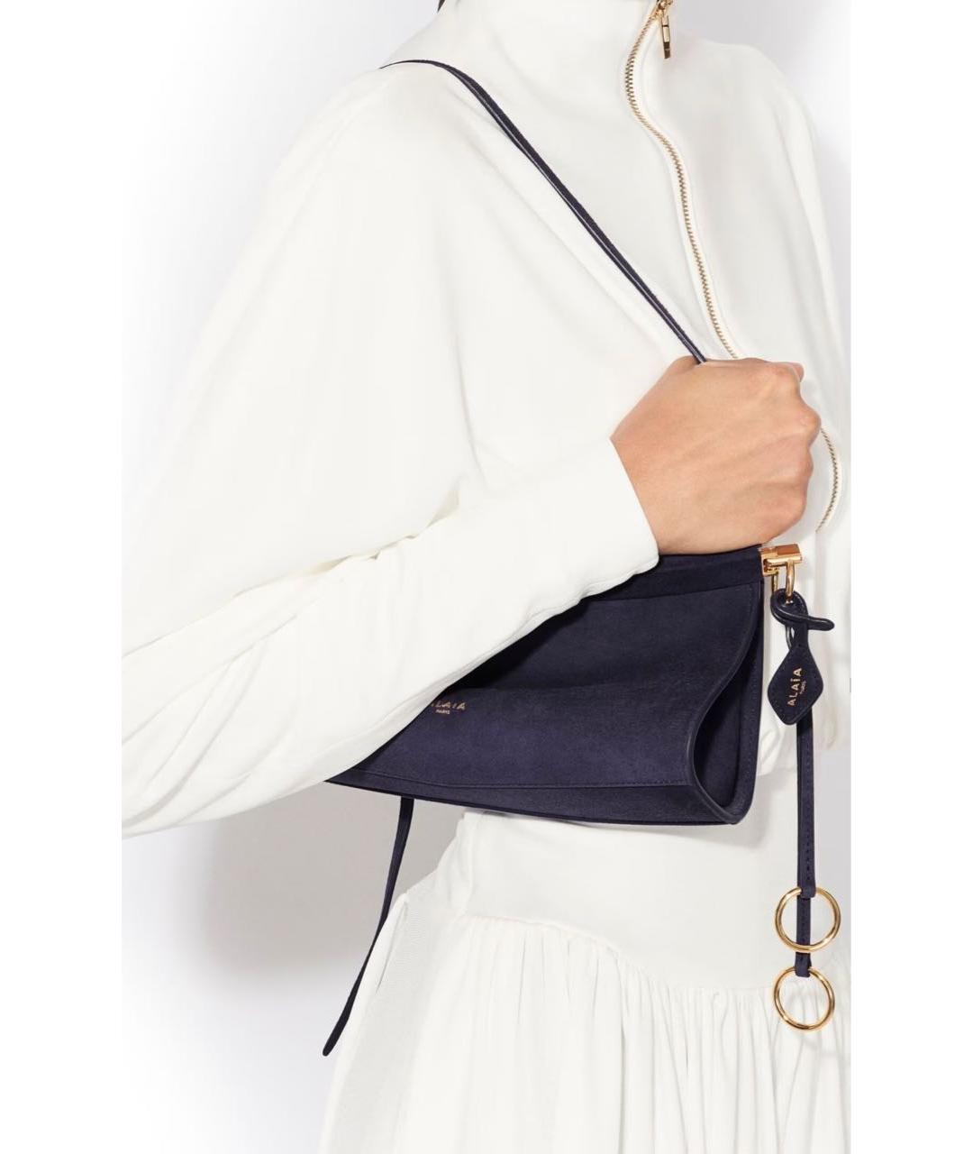 ALAIA Темно-синяя замшевая сумка через плечо, фото 4