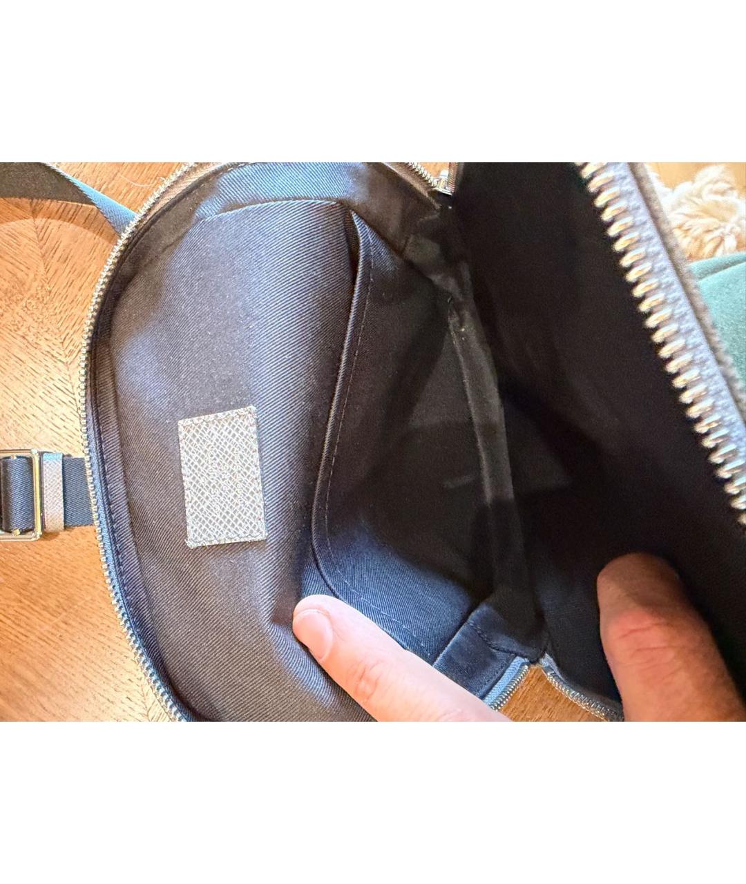 LOUIS VUITTON Серая кожаная сумка на плечо, фото 6