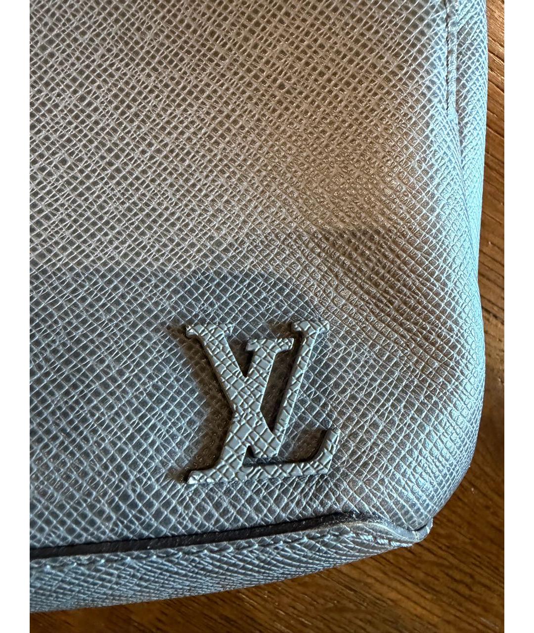 LOUIS VUITTON Серая кожаная сумка на плечо, фото 4