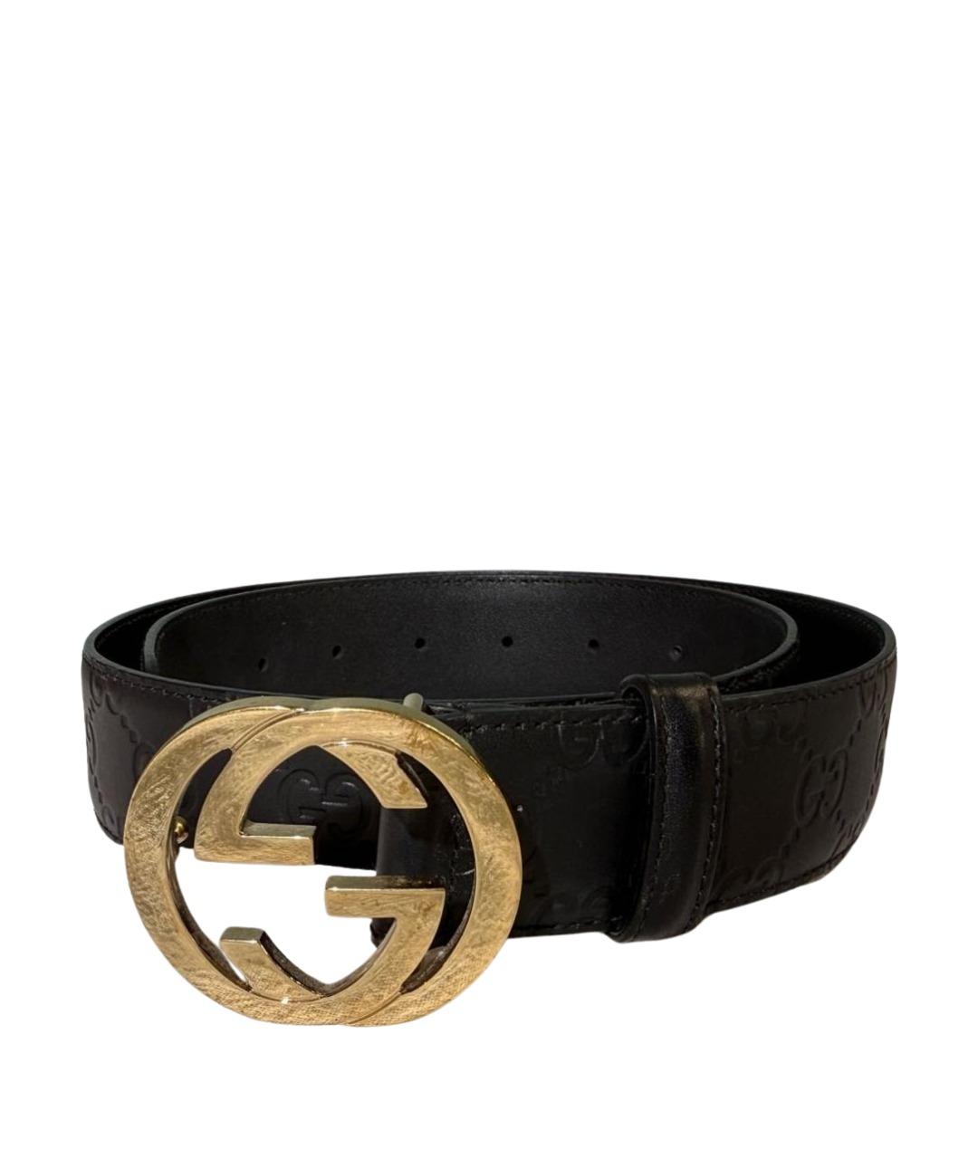 GUCCI Черный кожаный ремень, фото 1