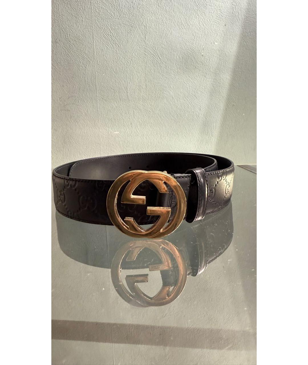 GUCCI Черный кожаный ремень, фото 2