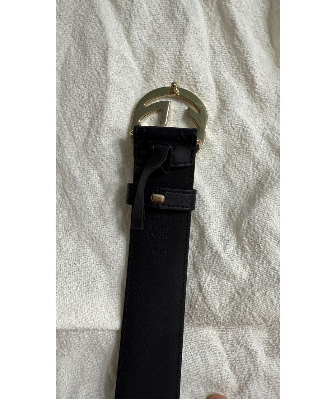 GUCCI Черный кожаный ремень, фото 3