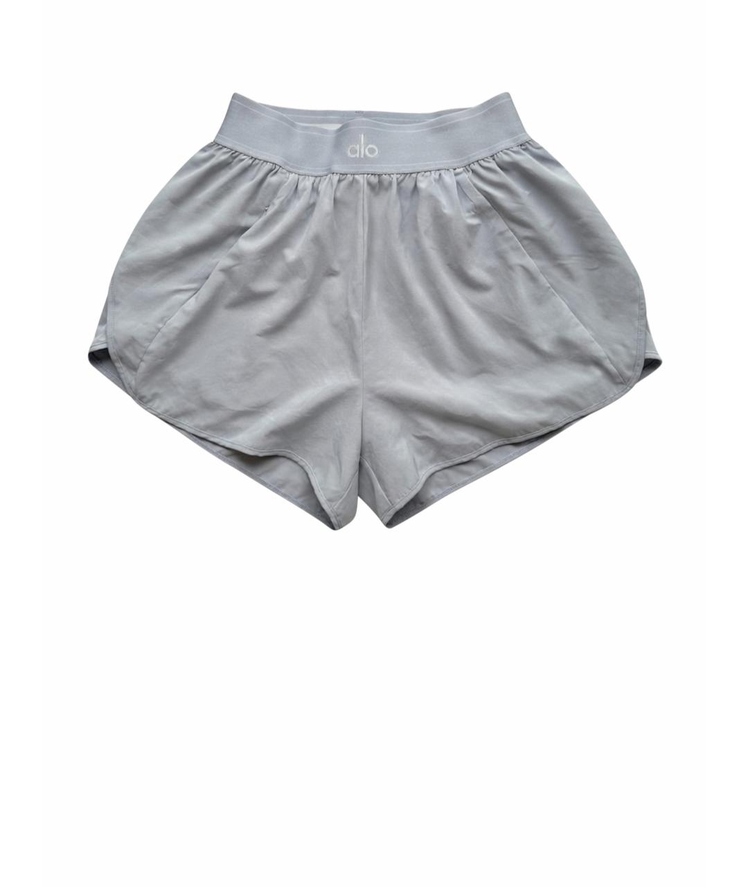 ALO YOGA Голубые хлопко-эластановые спортивные брюки и шорты, фото 1