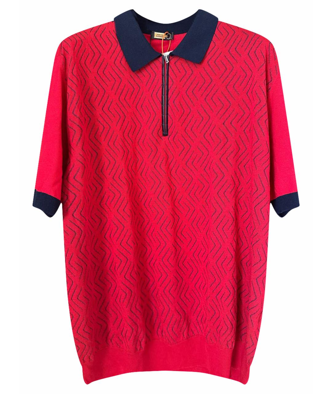 ZILLI Красное хлопковое поло с коротким рукавом, фото 1
