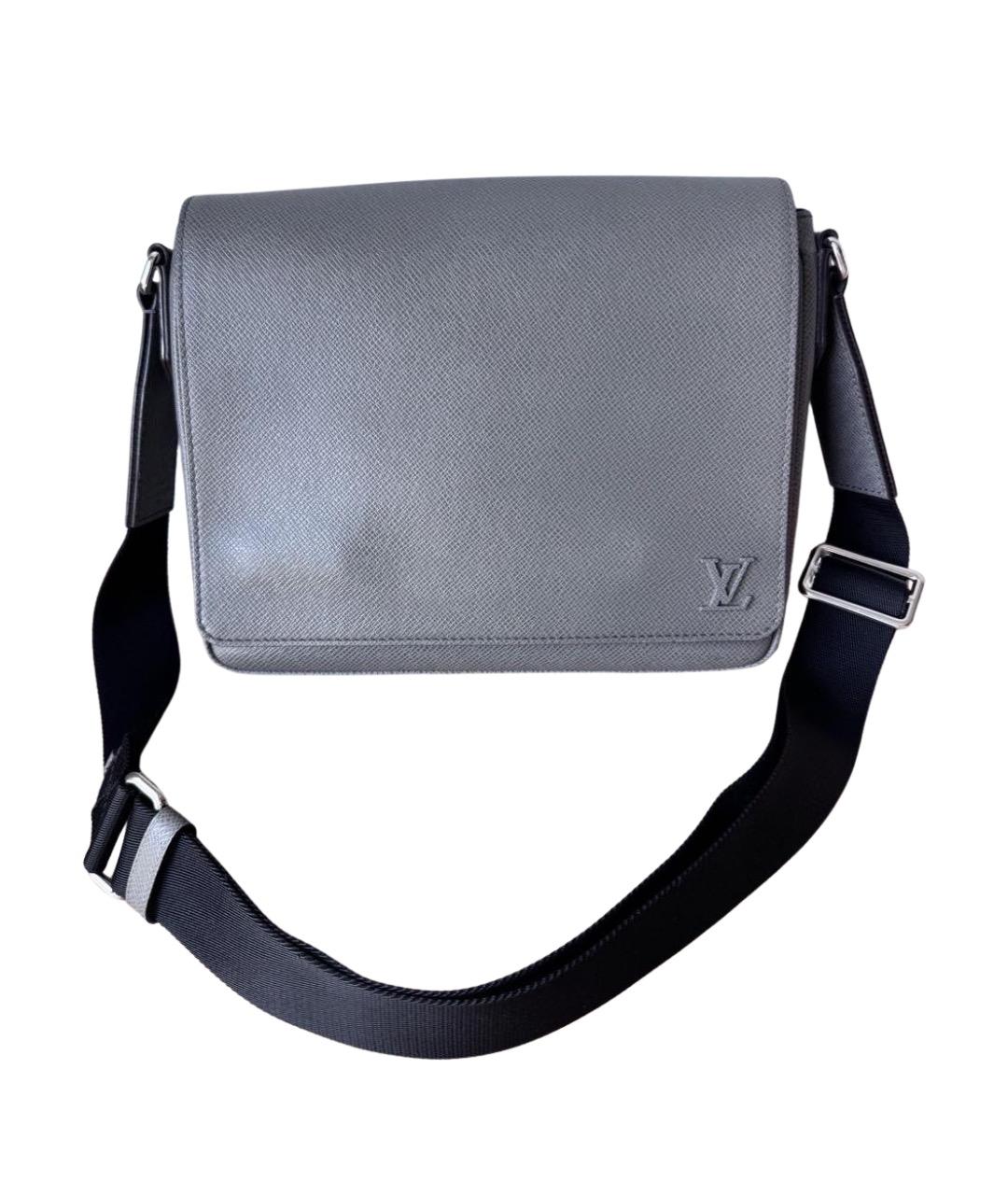 LOUIS VUITTON Серая кожаная сумка на плечо, фото 1