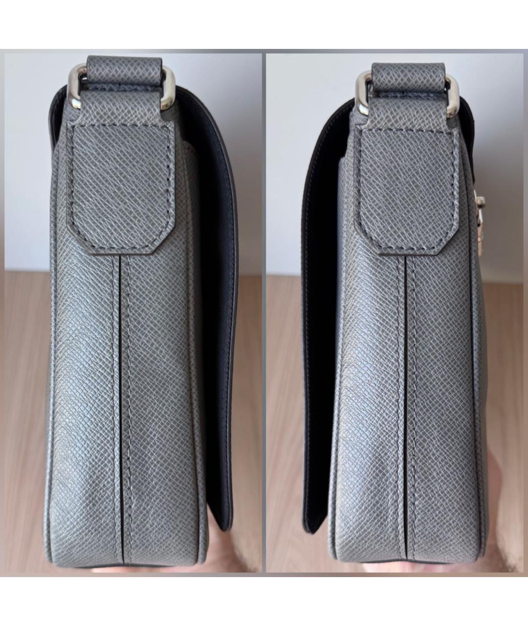 LOUIS VUITTON Серая кожаная сумка на плечо, фото 4