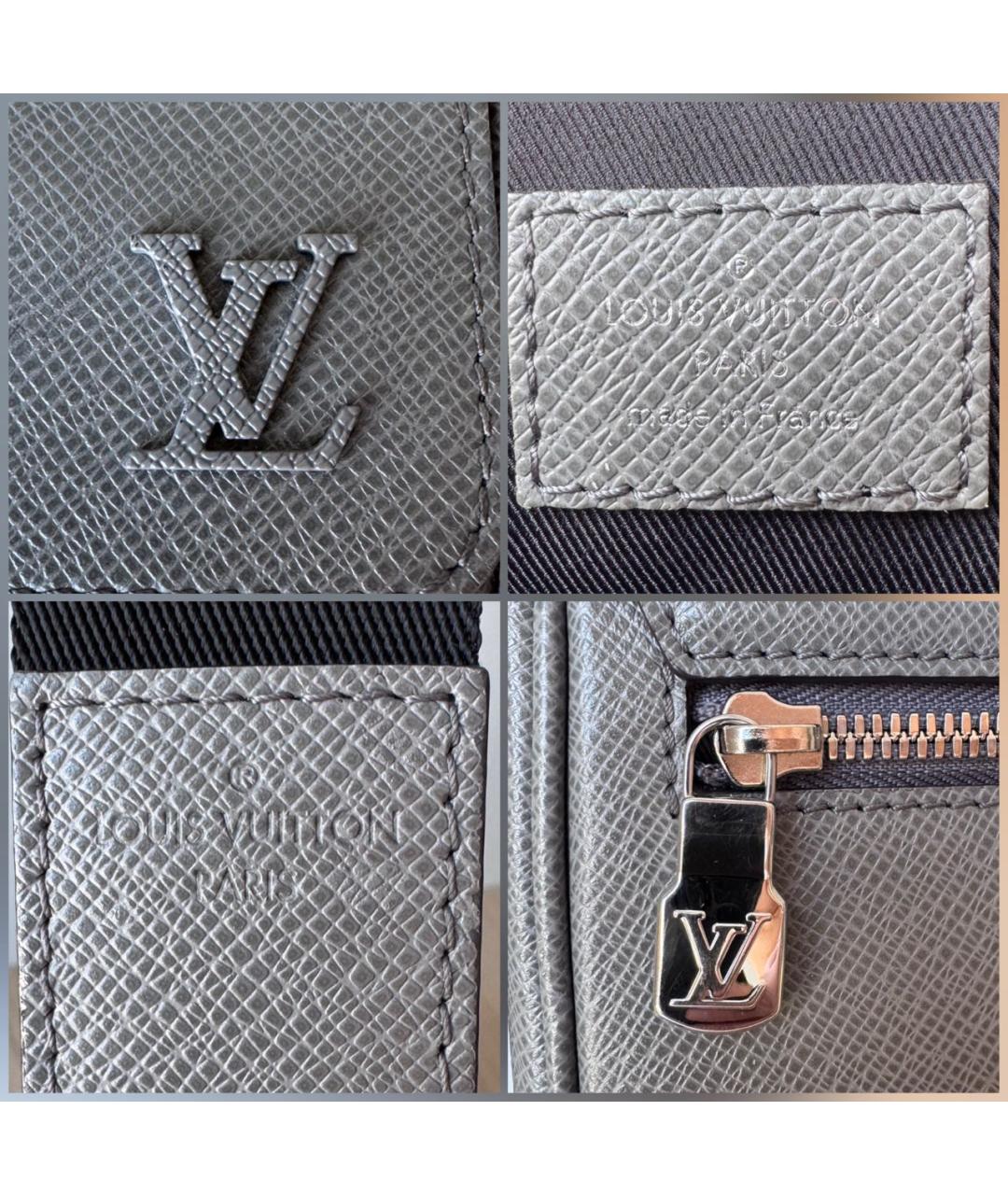 LOUIS VUITTON Серая кожаная сумка на плечо, фото 8