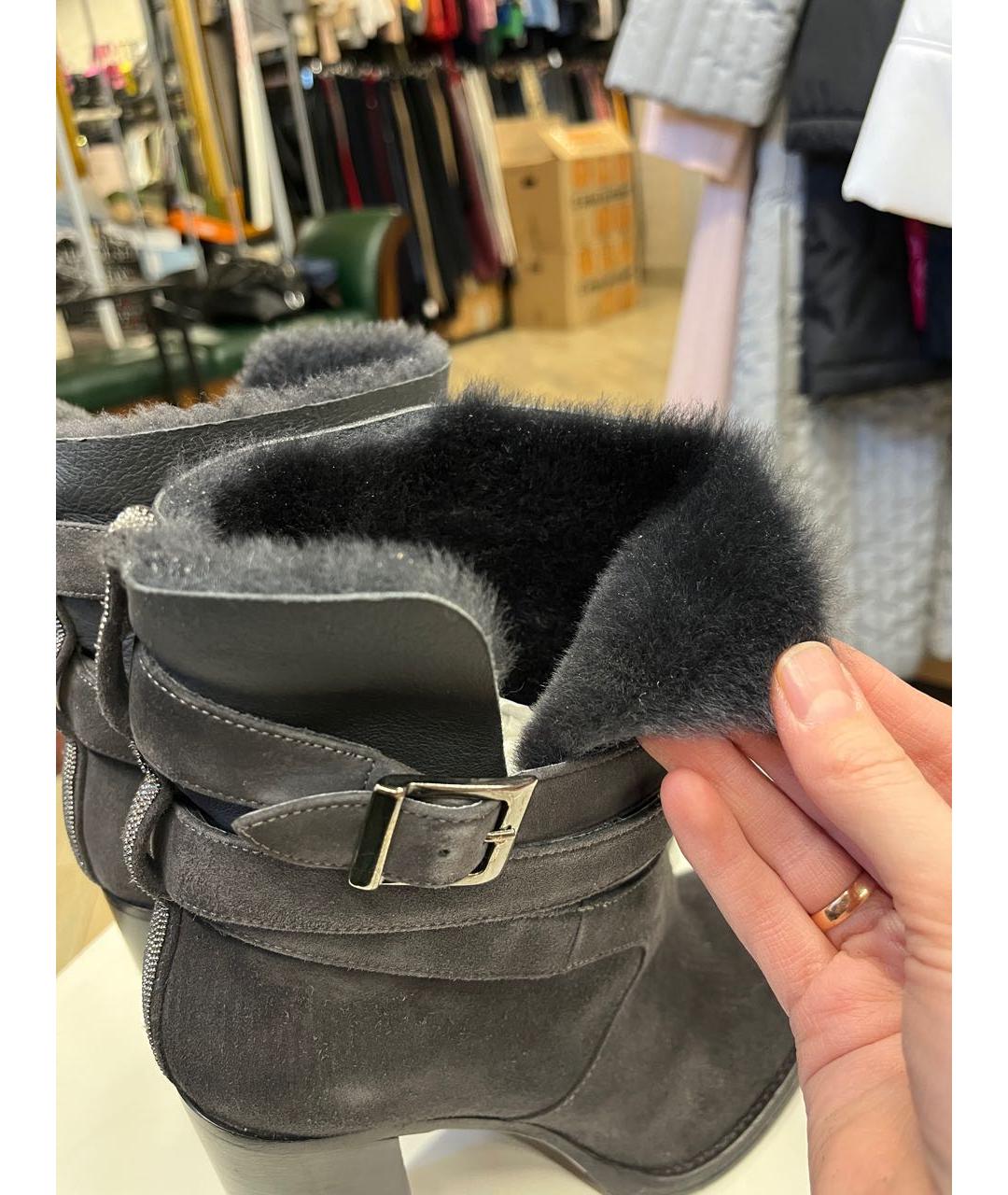 FABIANA FILIPPI Серые замшевые ботильоны, фото 4