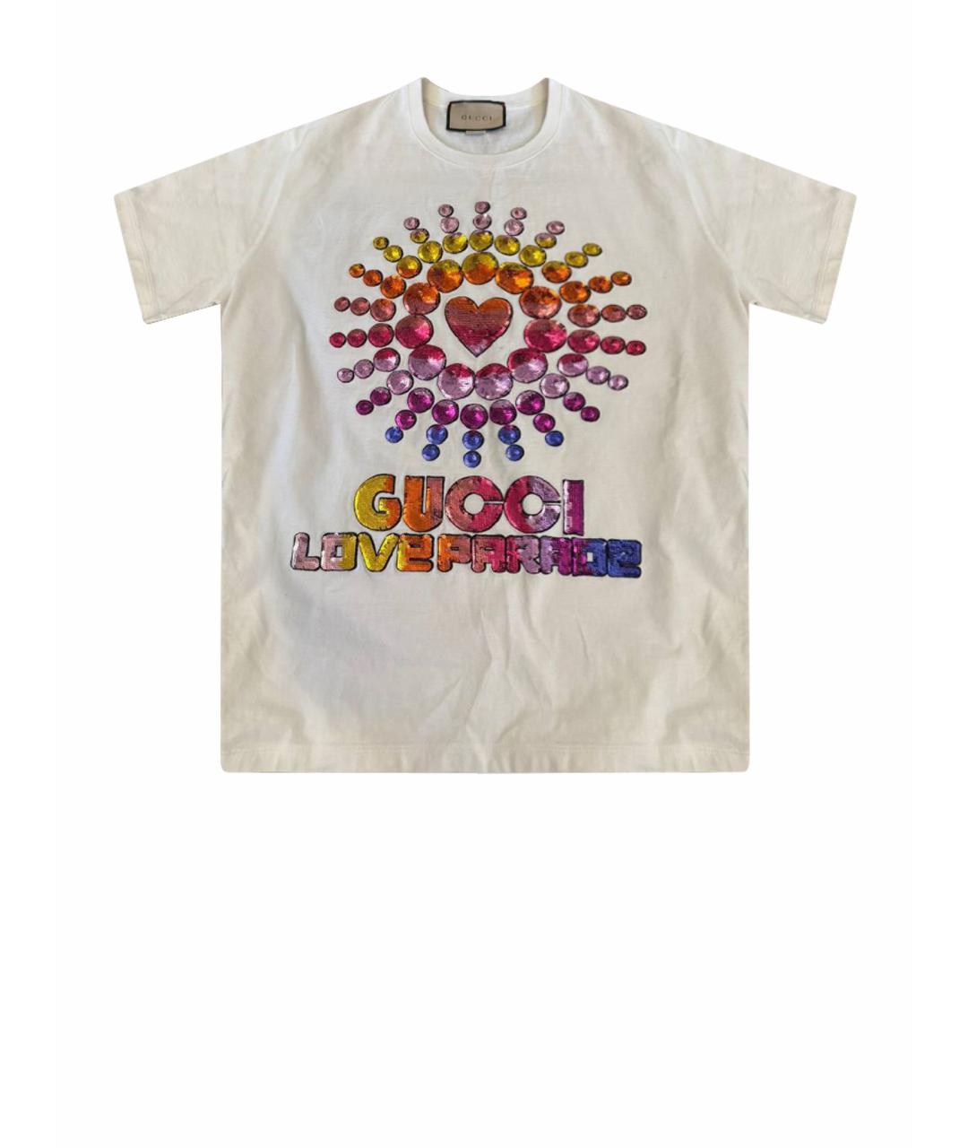 GUCCI Белая хлопковая футболка, фото 1