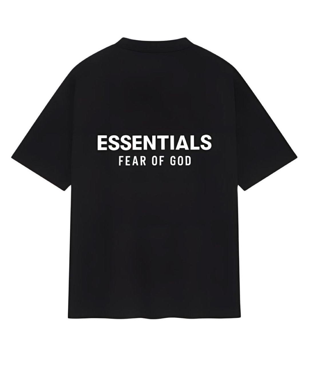 FEAR OF GOD ESSENTIALS Черная хлопковая футболка, фото 2