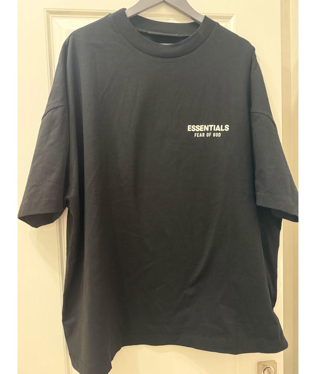 FEAR OF GOD ESSENTIALS Черная хлопковая футболка, фото 3