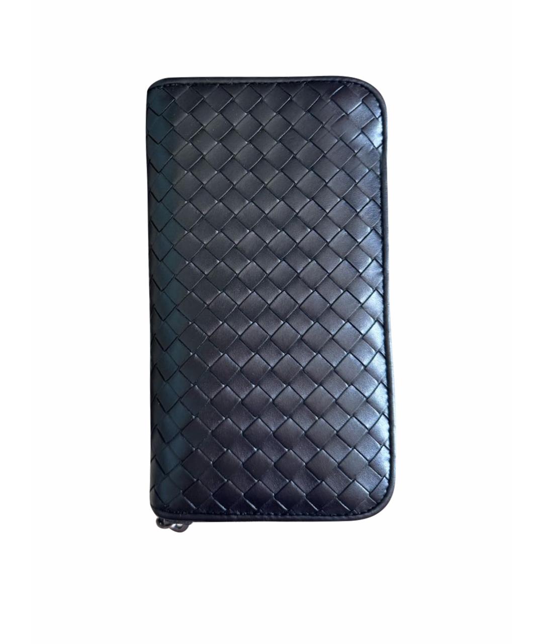 BOTTEGA VENETA Черный кожаный кошелек, фото 1